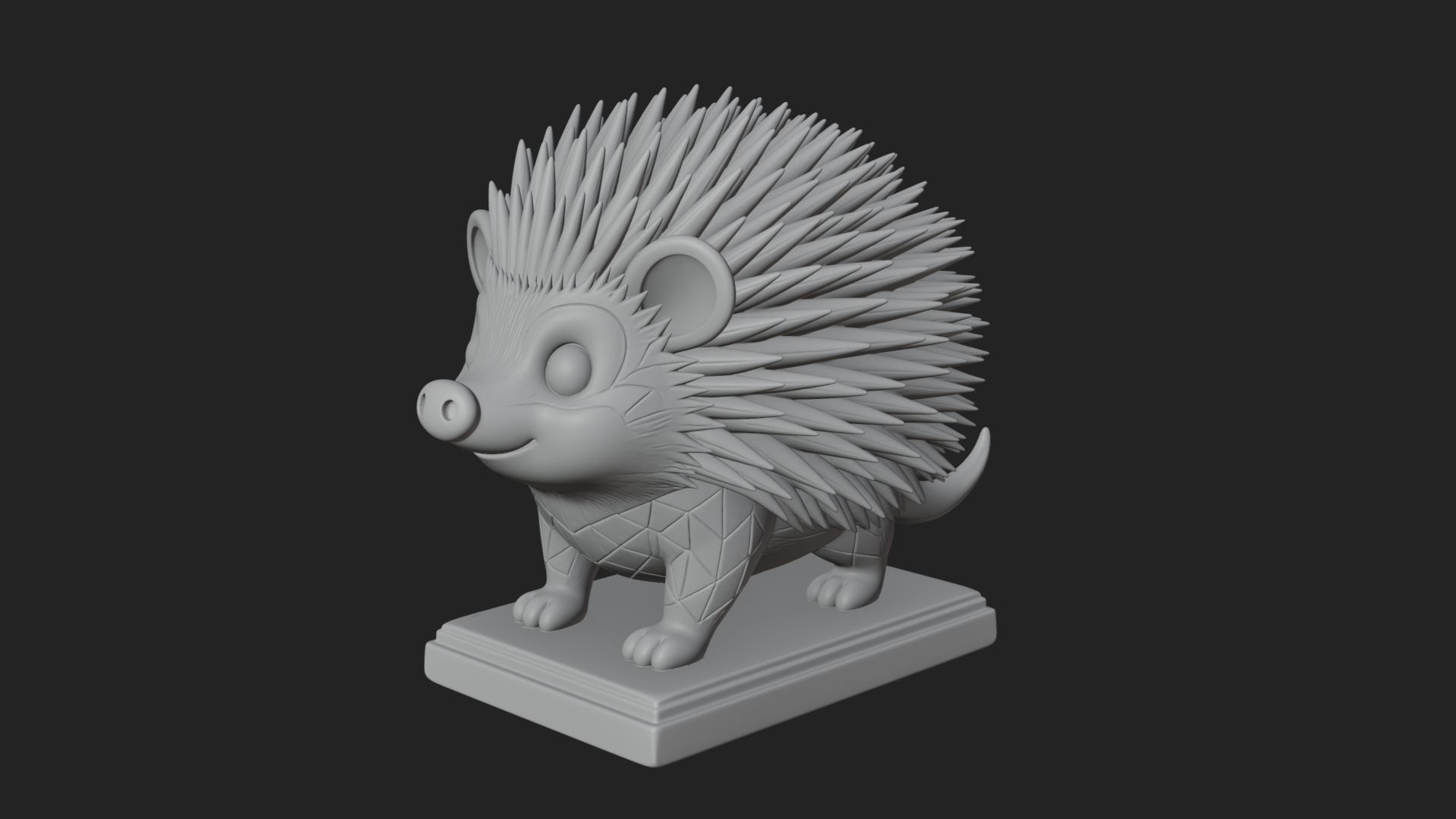 Cute Hedgehog Statue Design 4 3D Print Model 3D Model