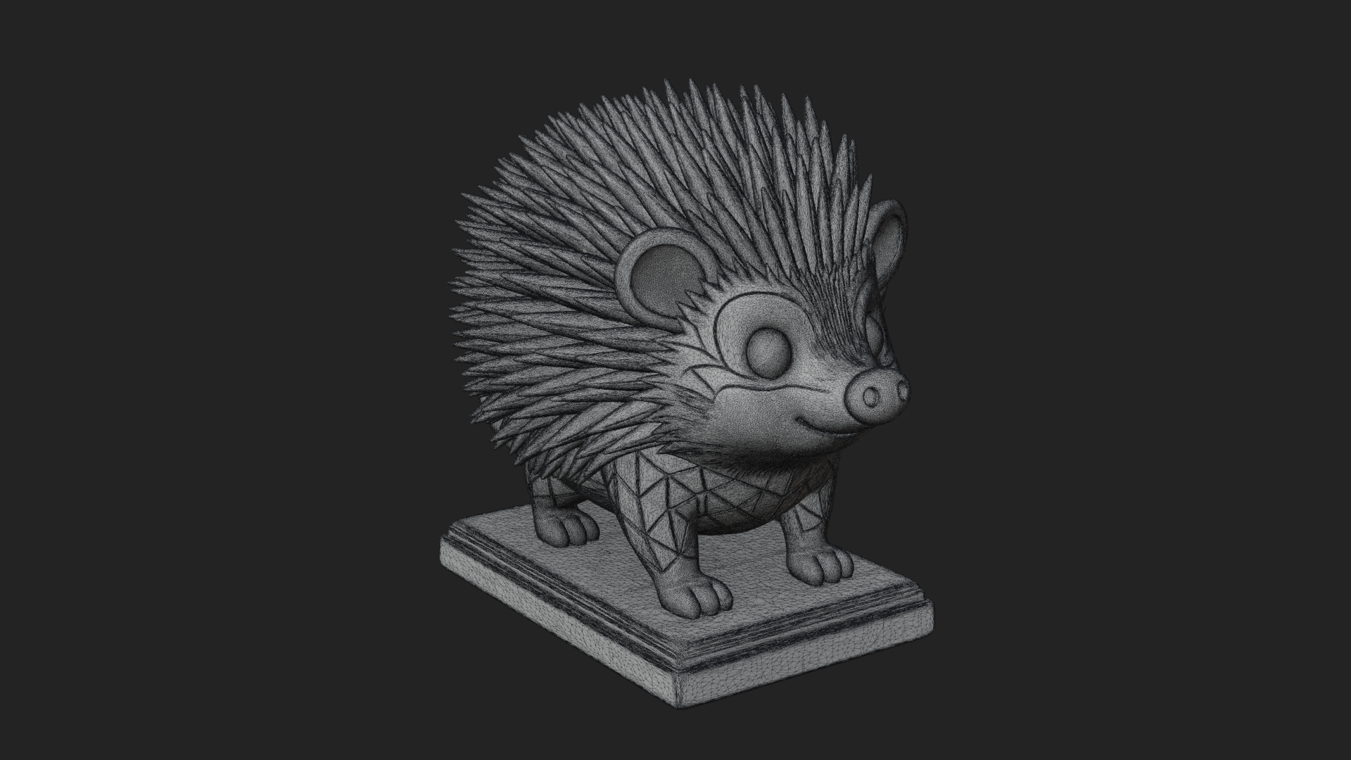 Cute Hedgehog Statue Design 4 3D Print Model 3D Model