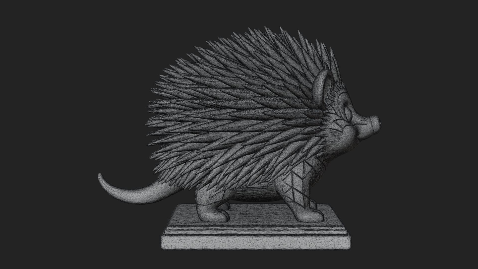 Cute Hedgehog Statue Design 4 3D Print Model 3D Model