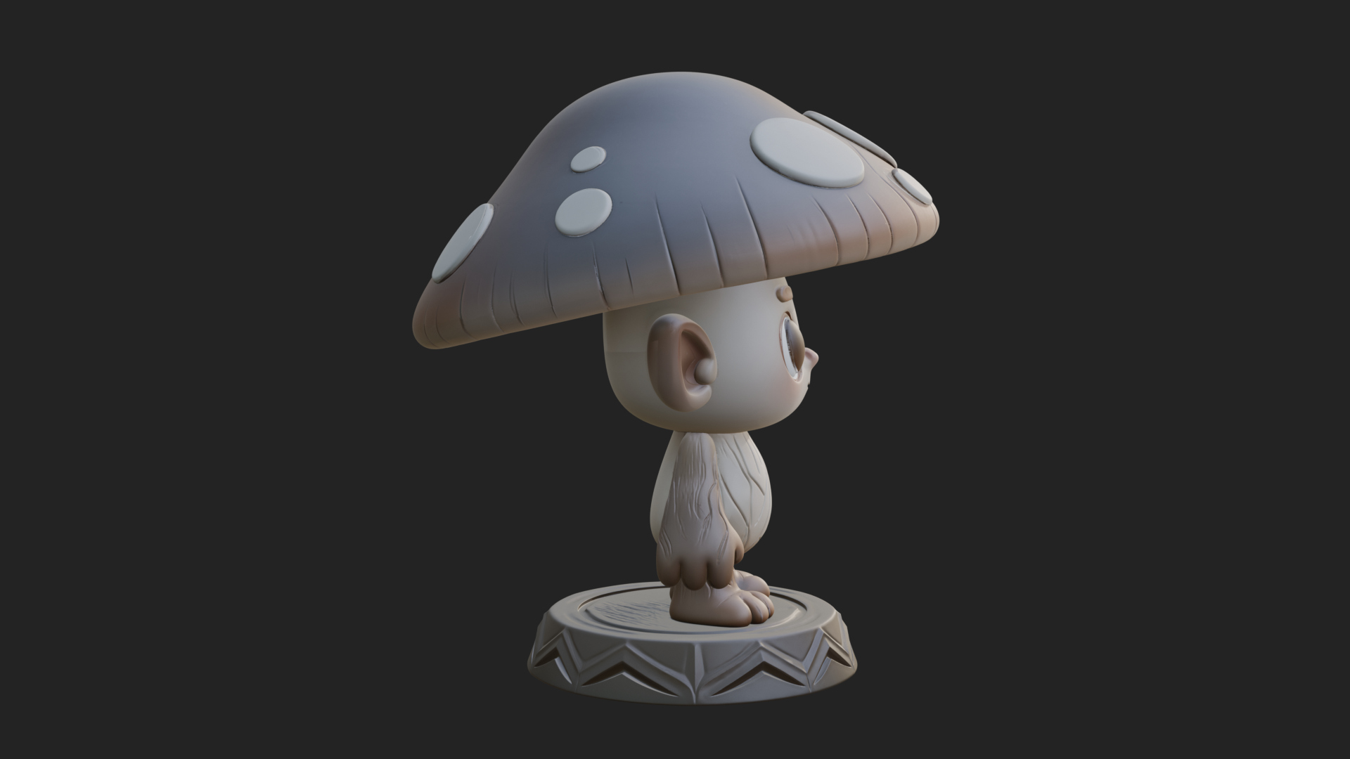 Cute Mushroom Cap Sprite Statue Design 1 3D Print Model 3D Model