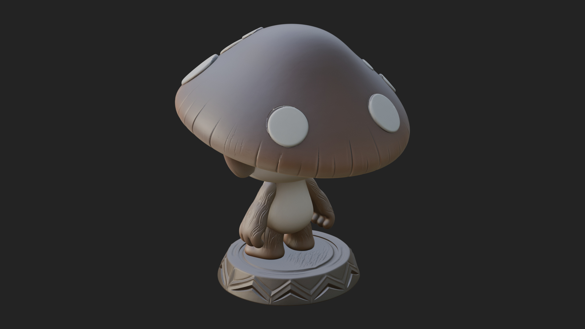 Cute Mushroom Cap Sprite Statue Design 1 3D Print Model 3D Model