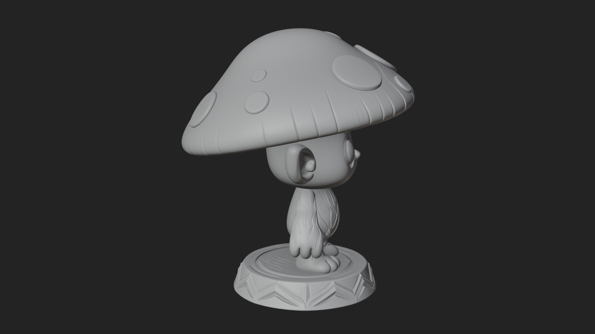 Cute Mushroom Cap Sprite Statue Design 1 3D Print Model 3D Model