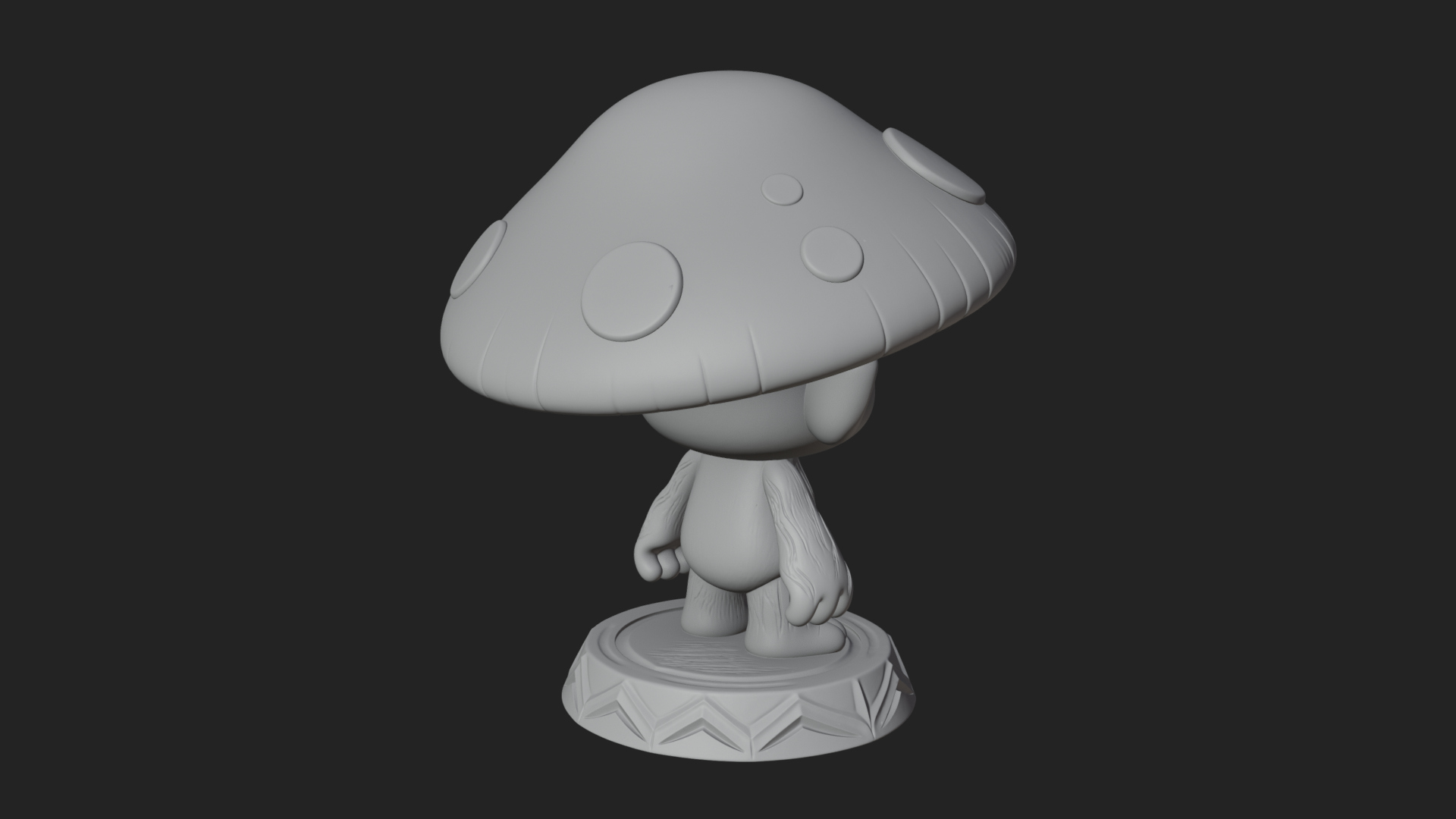Cute Mushroom Cap Sprite Statue Design 1 3D Print Model 3D Model