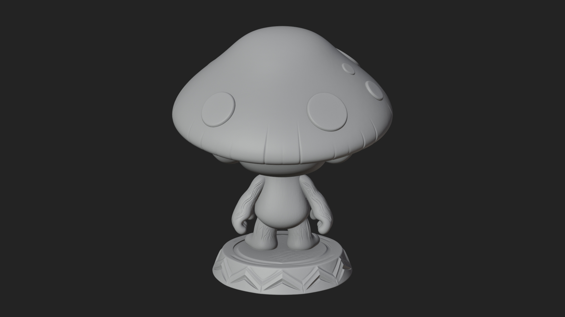 Cute Mushroom Cap Sprite Statue Design 1 3D Print Model 3D Model