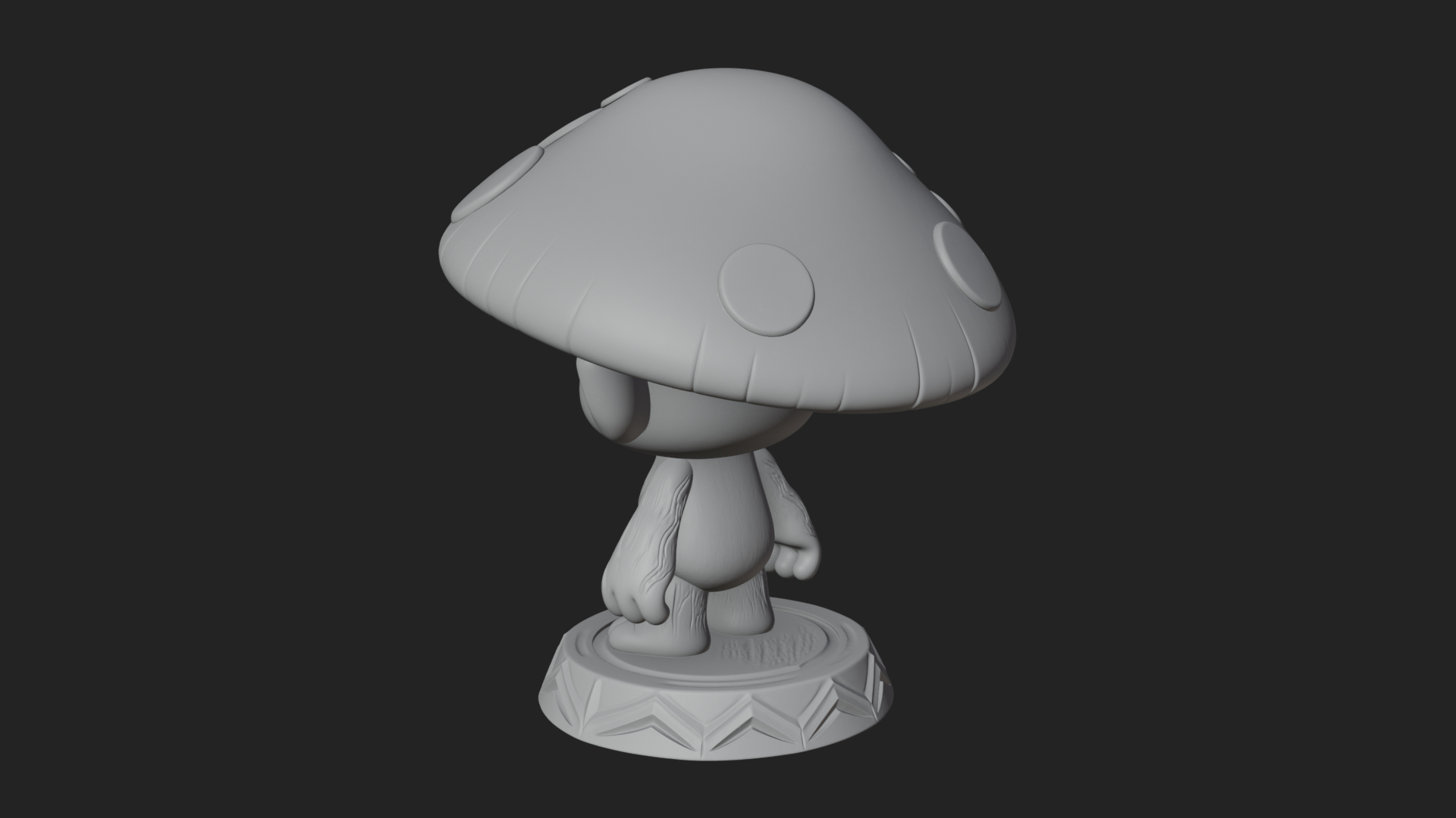 Cute Mushroom Cap Sprite Statue Design 1 3D Print Model 3D Model