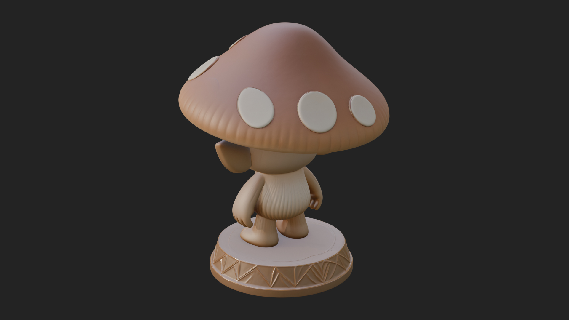 Cute Mushroom Cap Sprite Statue Design 2 3D Print Model 3D Model