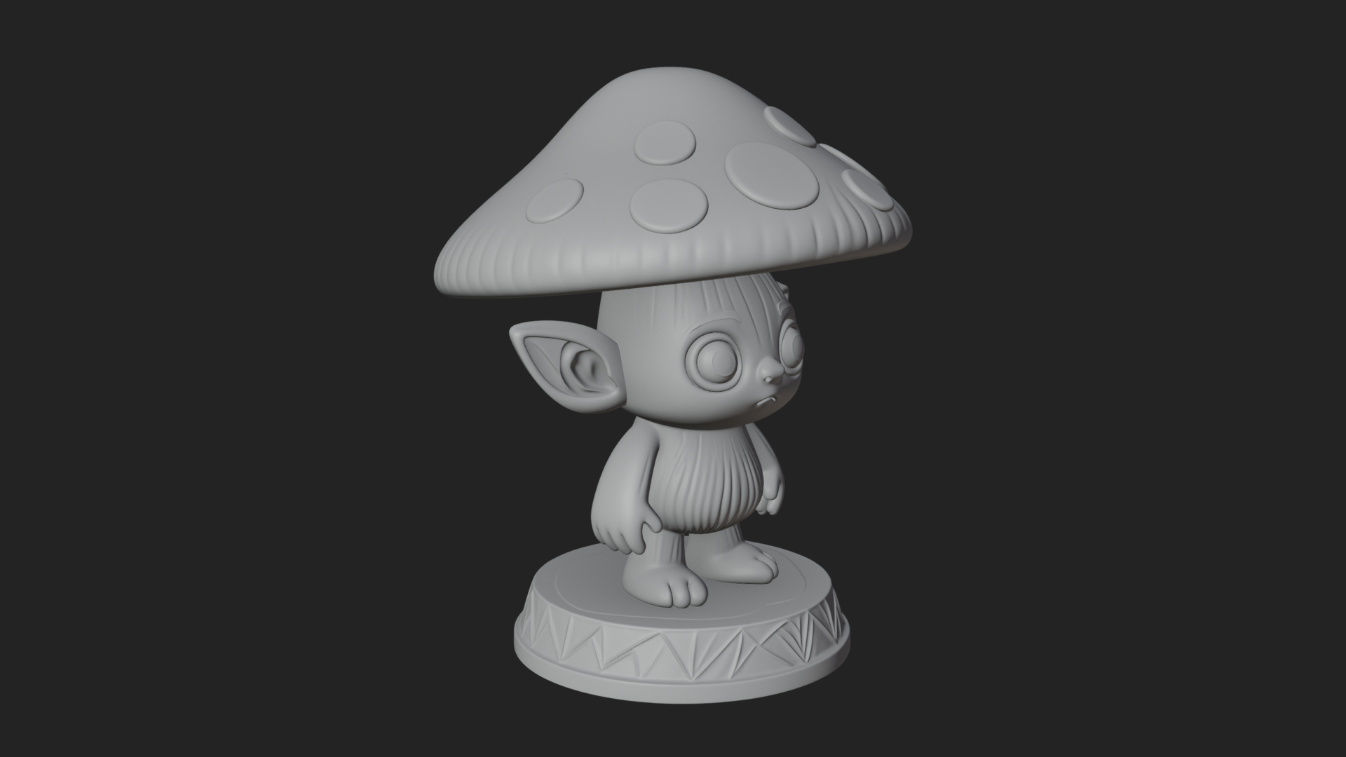 Cute Mushroom Cap Sprite Statue Design 2 3D Print Model 3D Model
