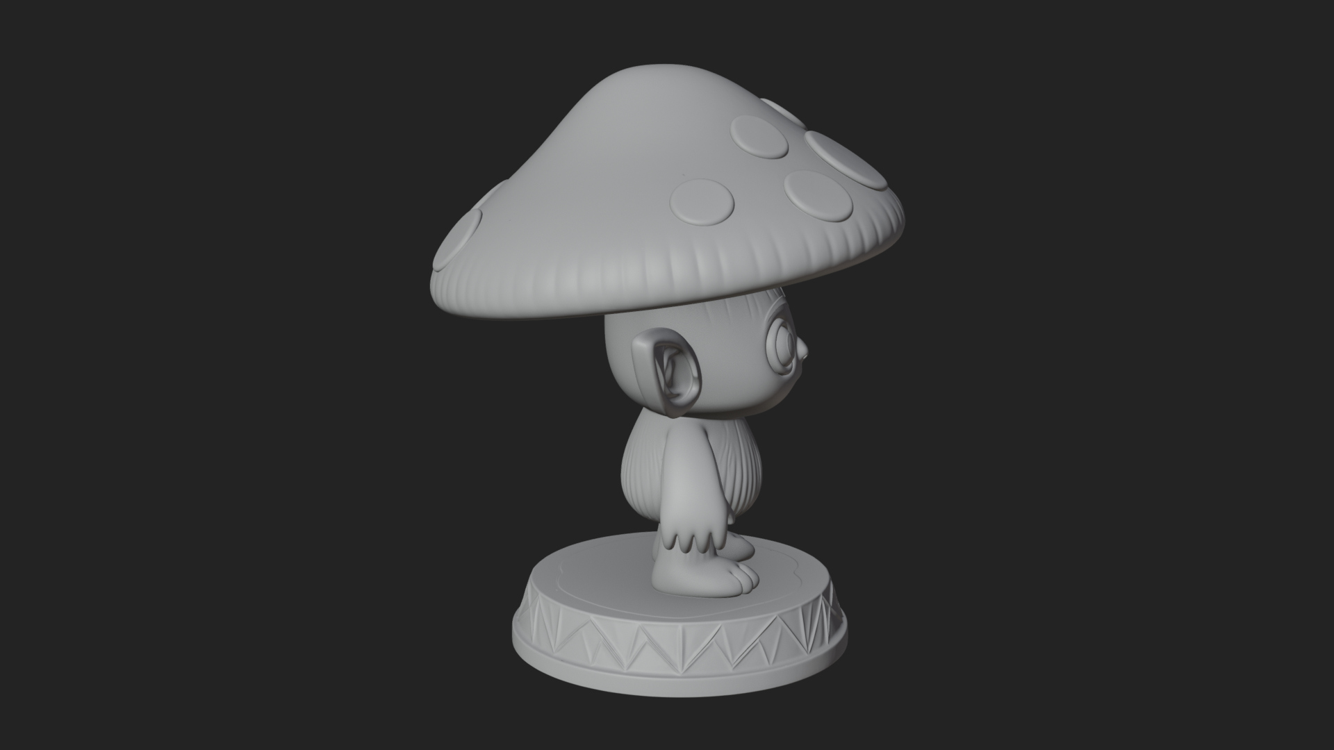 Cute Mushroom Cap Sprite Statue Design 2 3D Print Model 3D Model