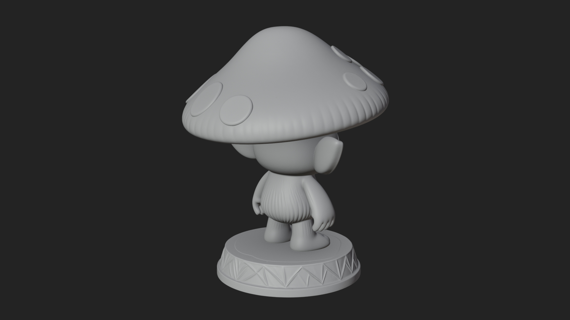 Cute Mushroom Cap Sprite Statue Design 2 3D Print Model 3D Model