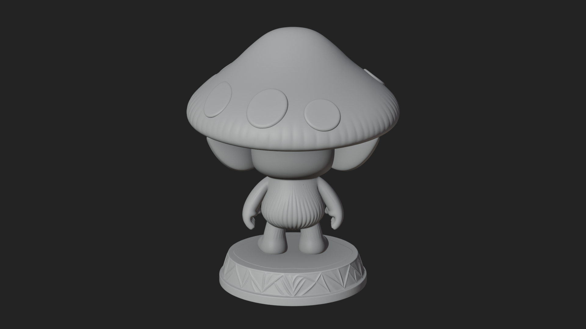 Cute Mushroom Cap Sprite Statue Design 2 3D Print Model 3D Model