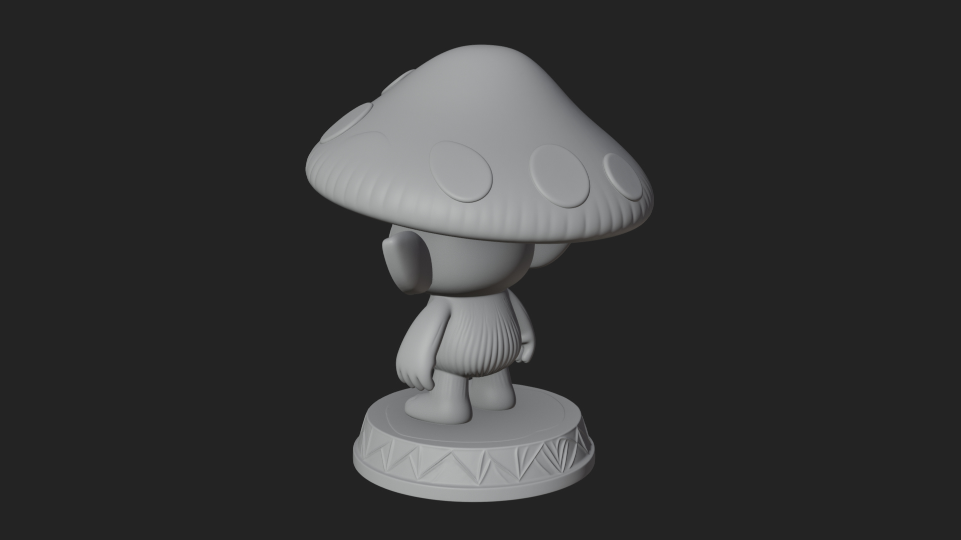 Cute Mushroom Cap Sprite Statue Design 2 3D Print Model 3D Model