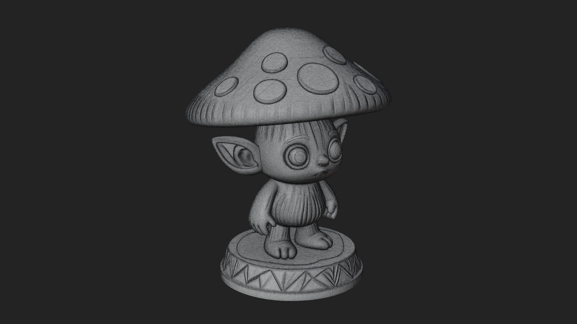 Cute Mushroom Cap Sprite Statue Design 2 3D Print Model 3D Model