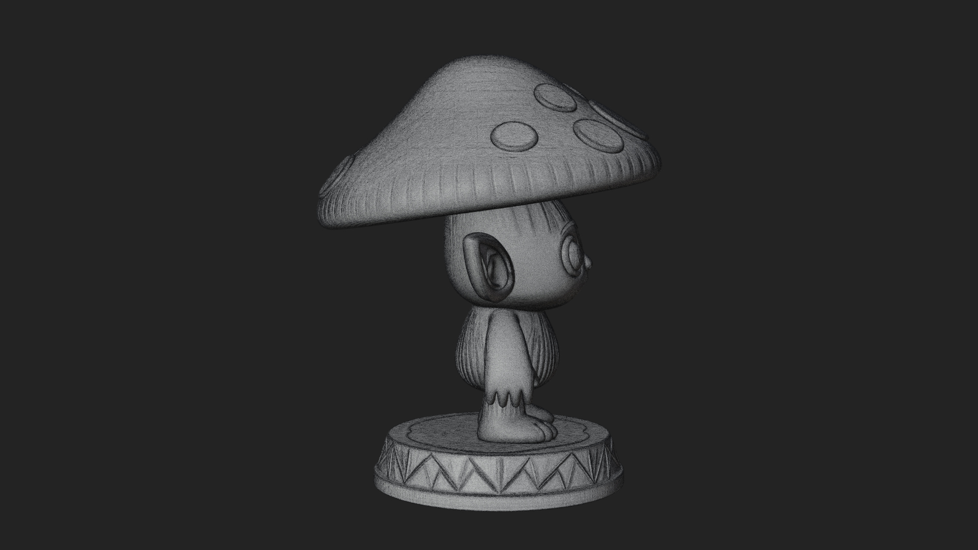 Cute Mushroom Cap Sprite Statue Design 2 3D Print Model 3D Model