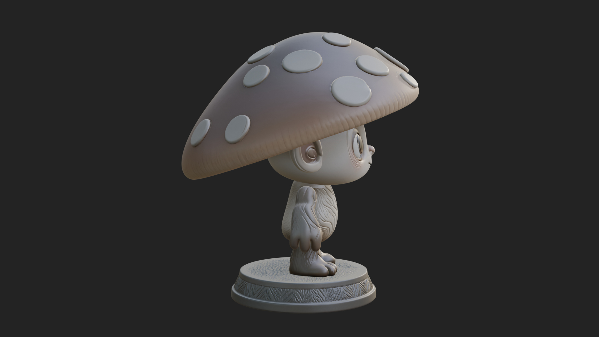 Cute Mushroom Cap Sprite Statue Design 3 3D Print Model 3D Model