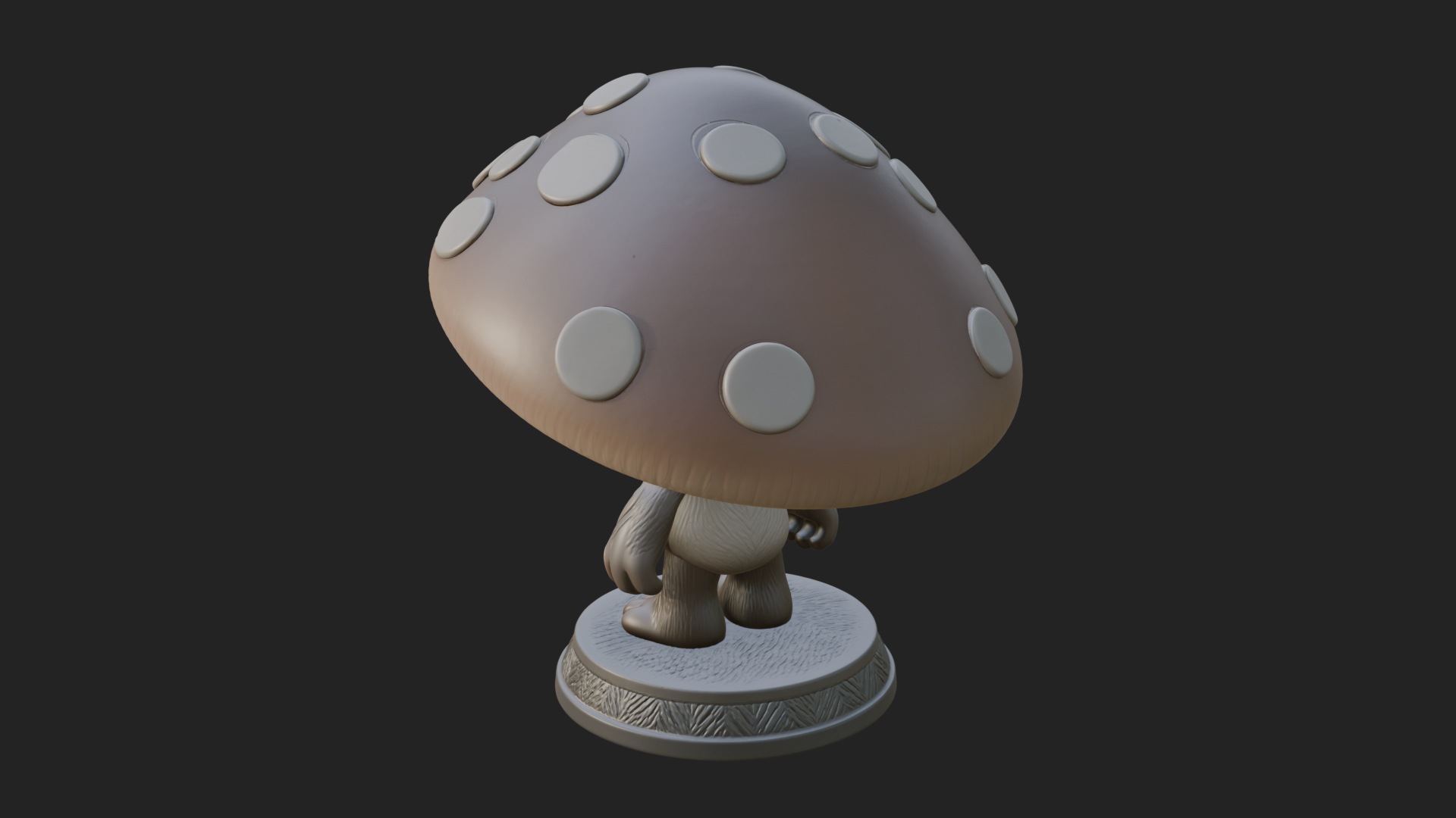 Cute Mushroom Cap Sprite Statue Design 3 3D Print Model 3D Model