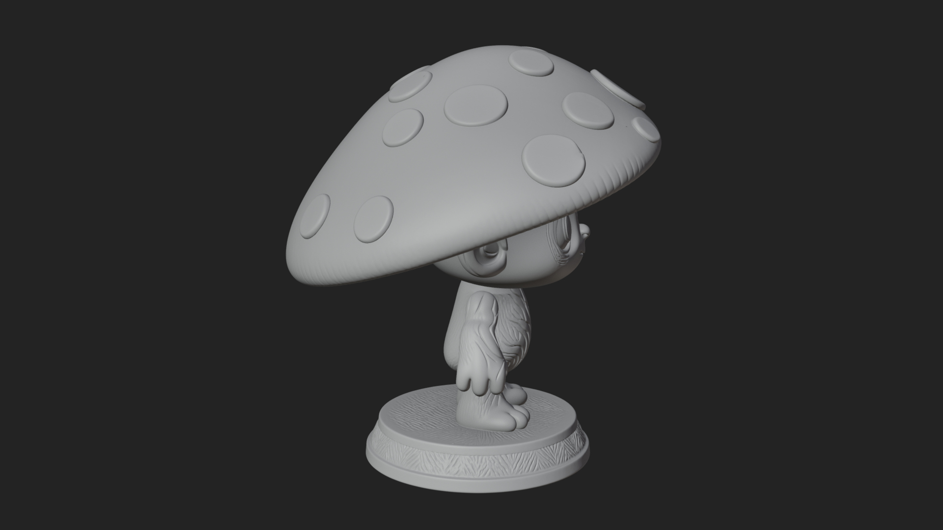 Cute Mushroom Cap Sprite Statue Design 3 3D Print Model 3D Model