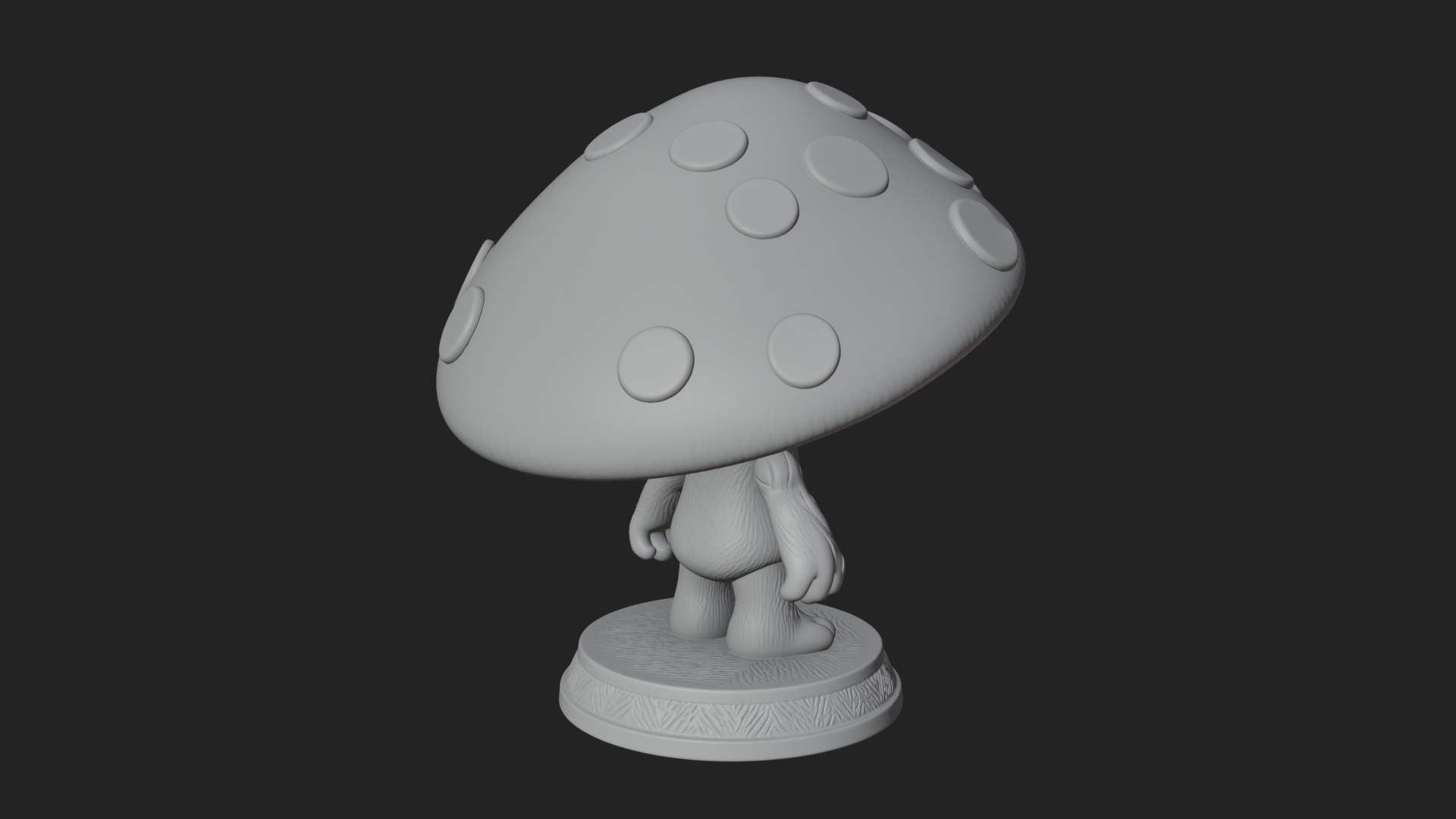 Cute Mushroom Cap Sprite Statue Design 3 3D Print Model 3D Model