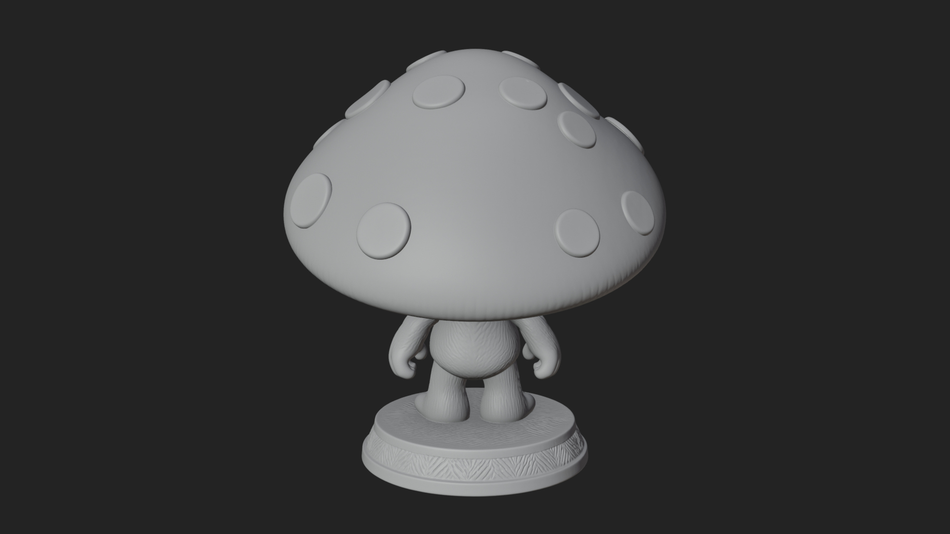 Cute Mushroom Cap Sprite Statue Design 3 3D Print Model 3D Model