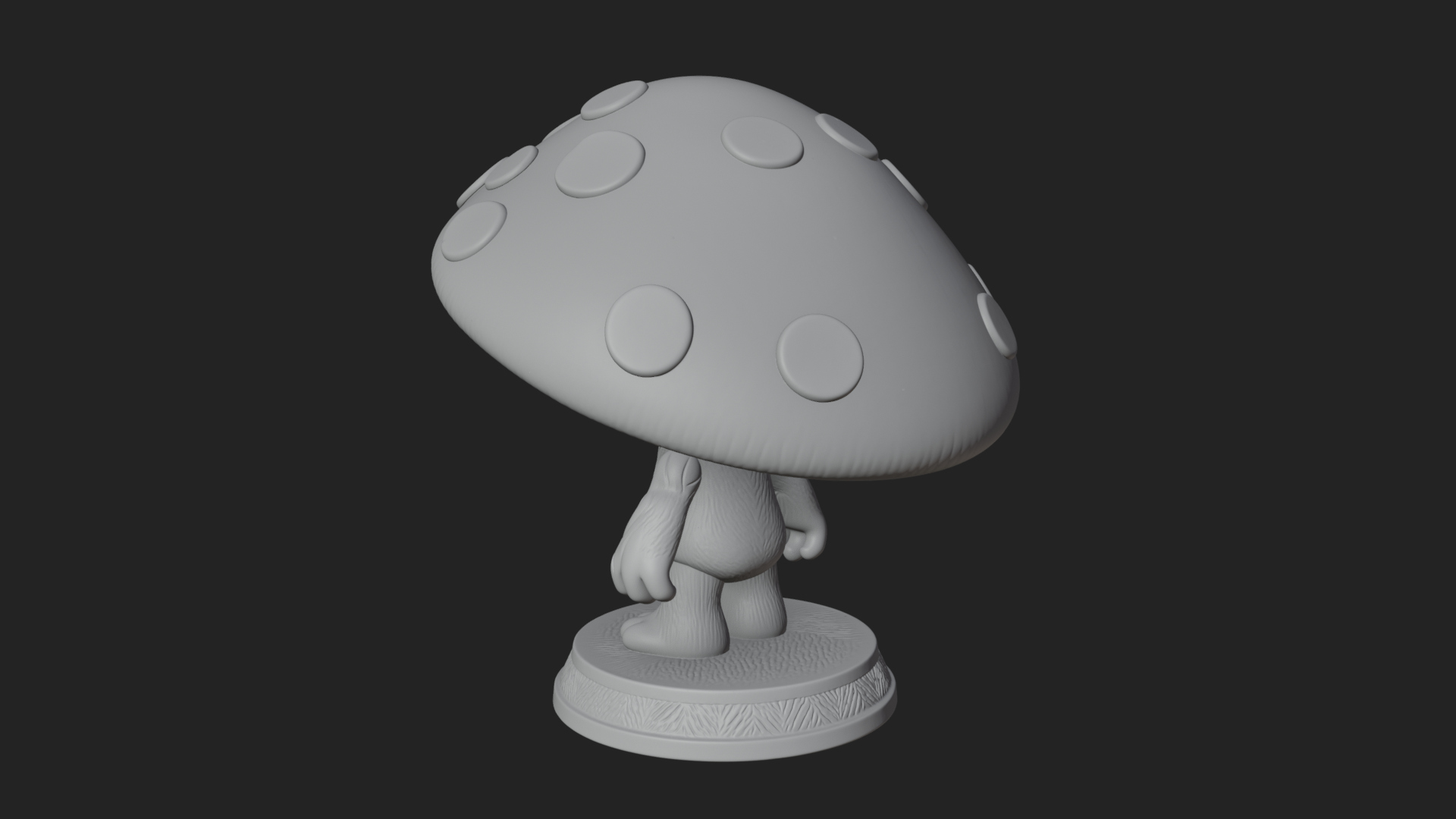 Cute Mushroom Cap Sprite Statue Design 3 3D Print Model 3D Model