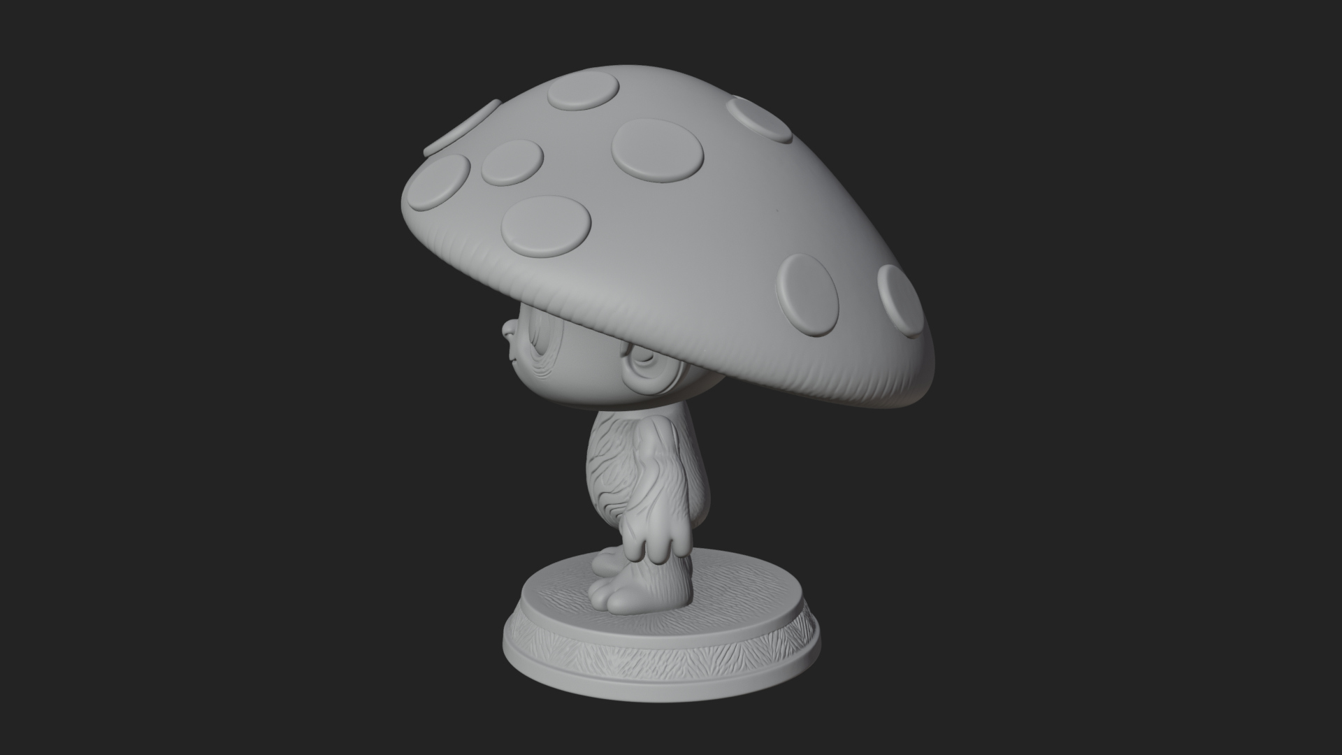 Cute Mushroom Cap Sprite Statue Design 3 3D Print Model 3D Model