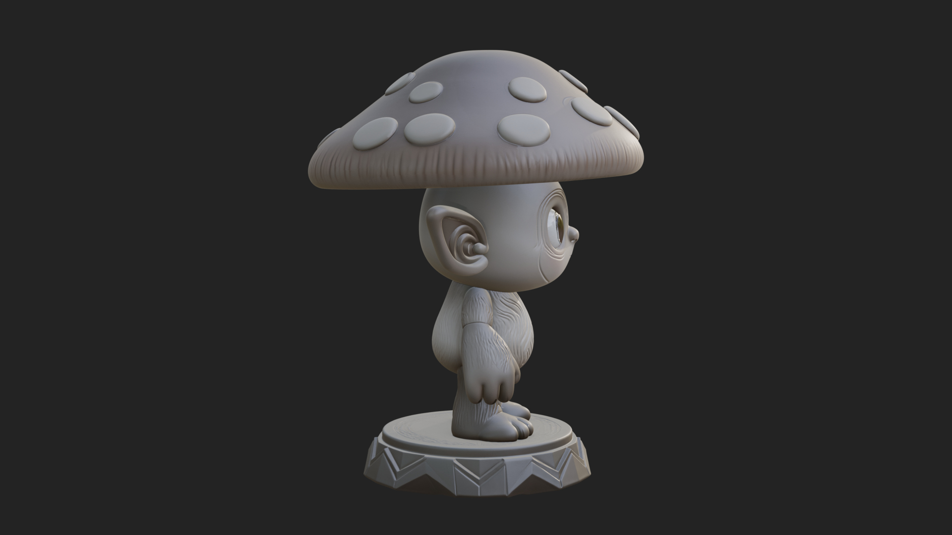 Cute Mushroom Cap Sprite Statue Design 4 3D Print Model 3D Model