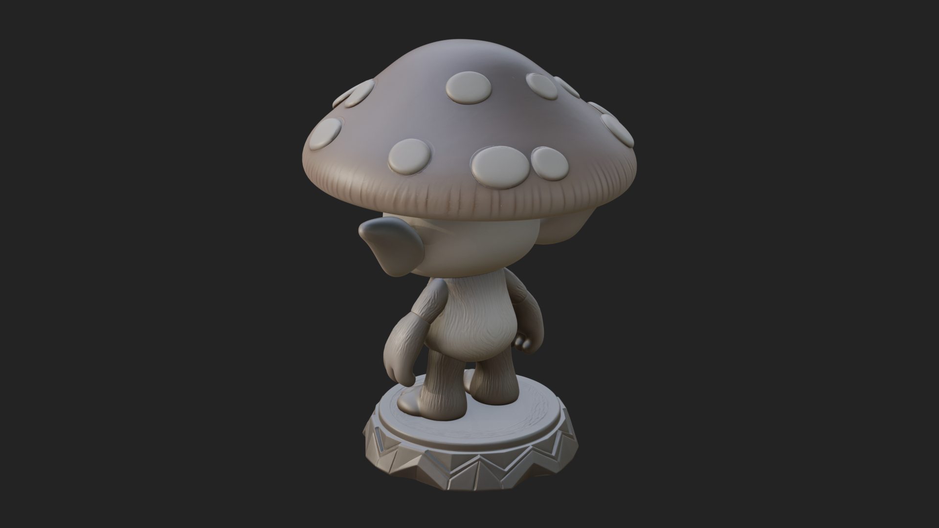 Cute Mushroom Cap Sprite Statue Design 4 3D Print Model 3D Model