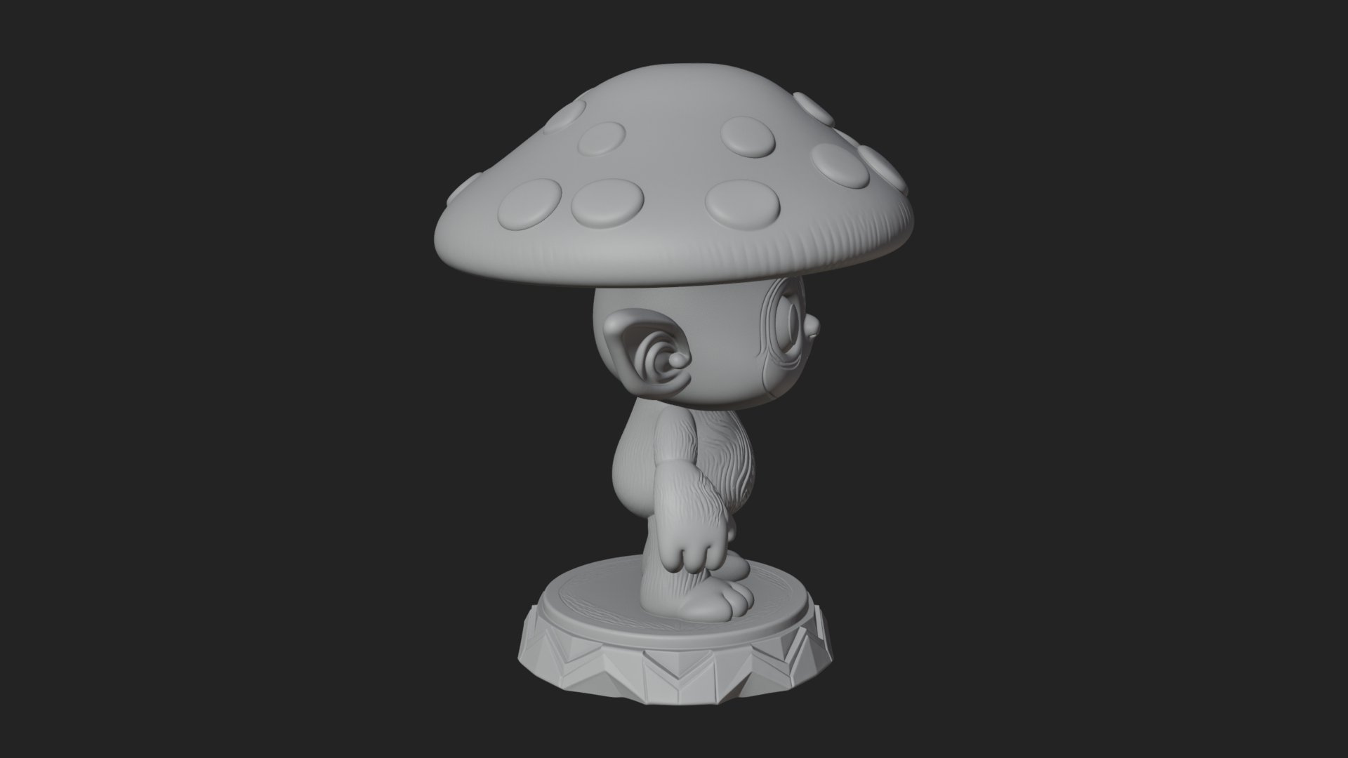 Cute Mushroom Cap Sprite Statue Design 4 3D Print Model 3D Model