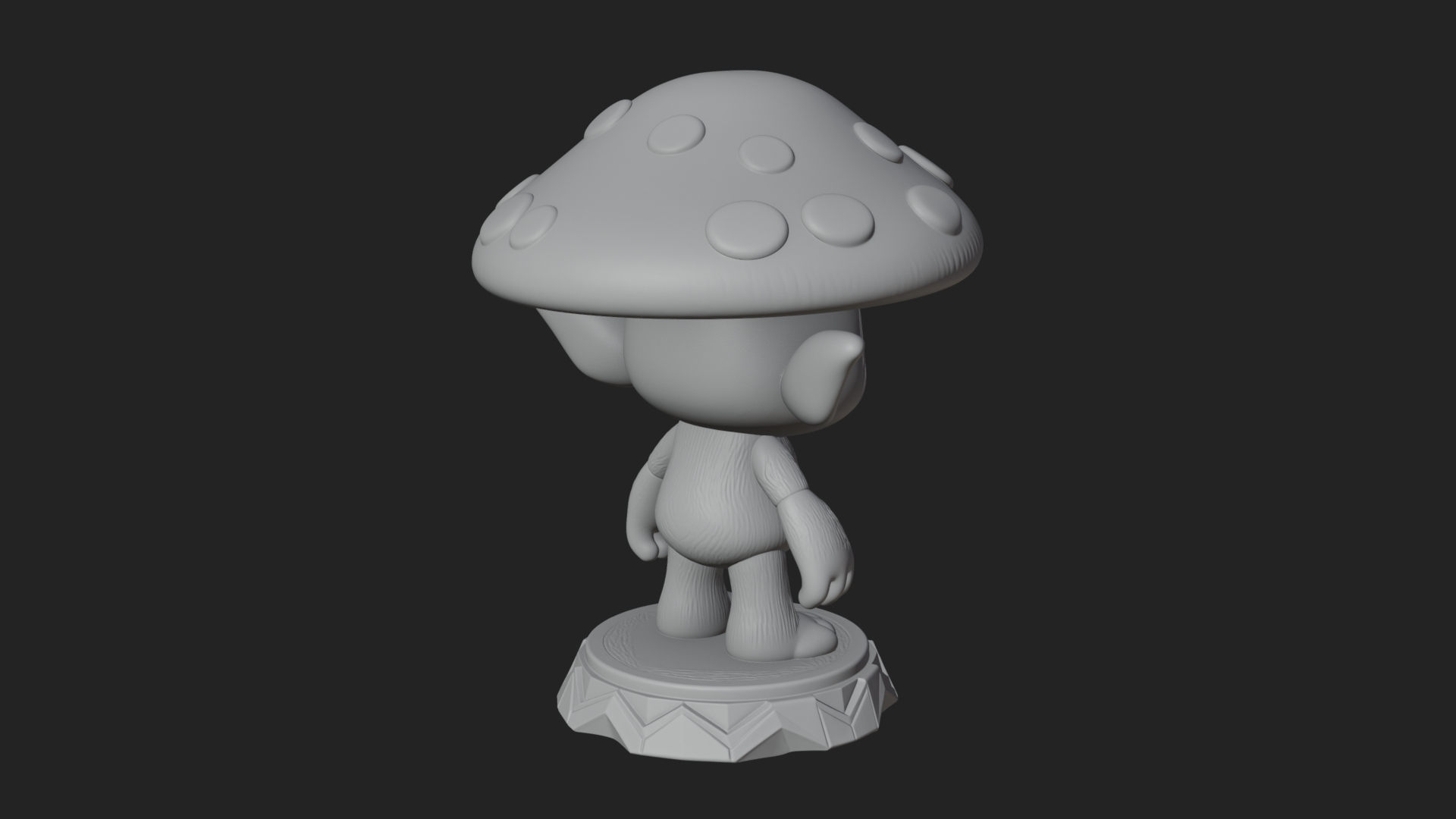 Cute Mushroom Cap Sprite Statue Design 4 3D Print Model 3D Model