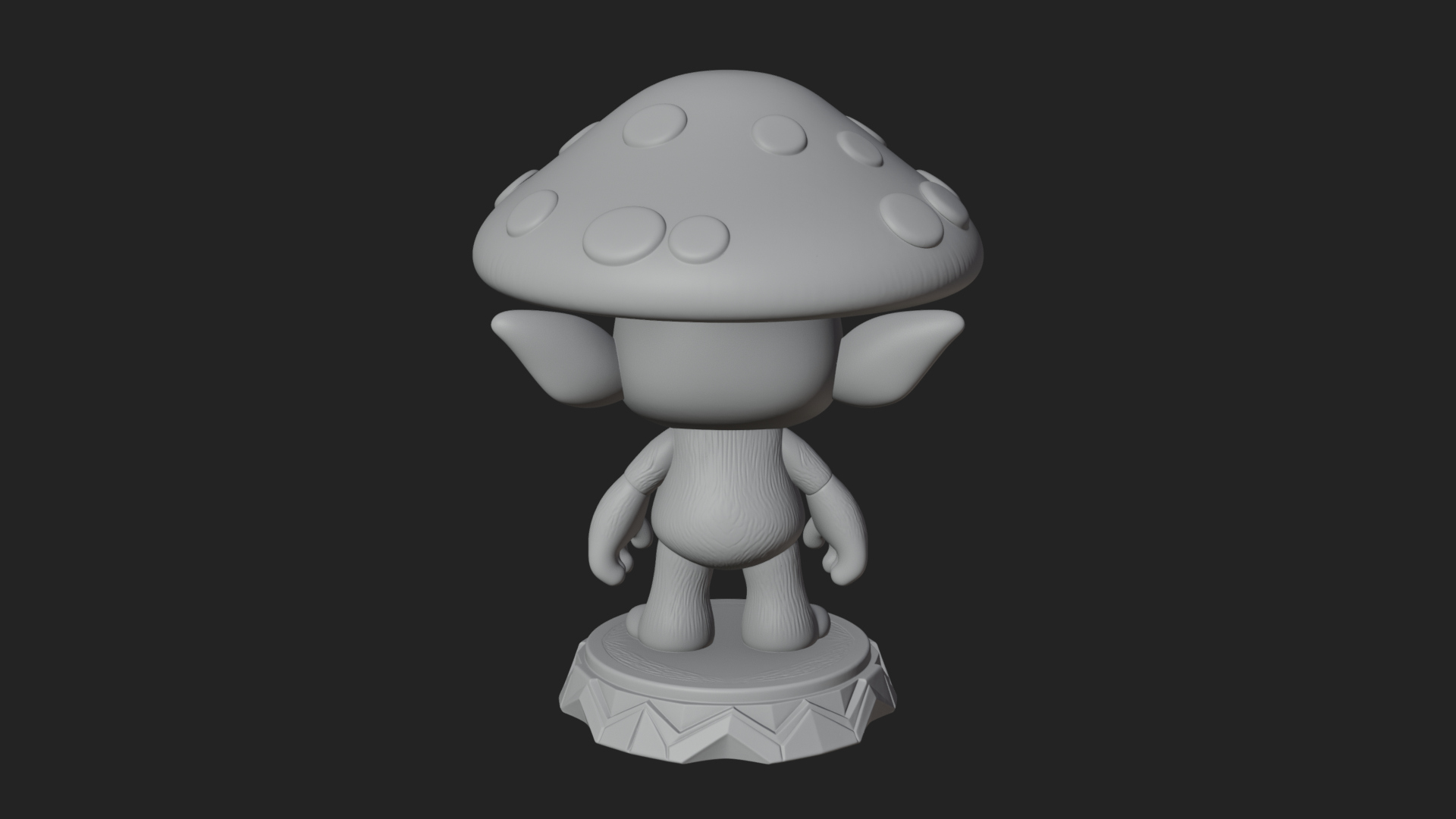 Cute Mushroom Cap Sprite Statue Design 4 3D Print Model 3D Model