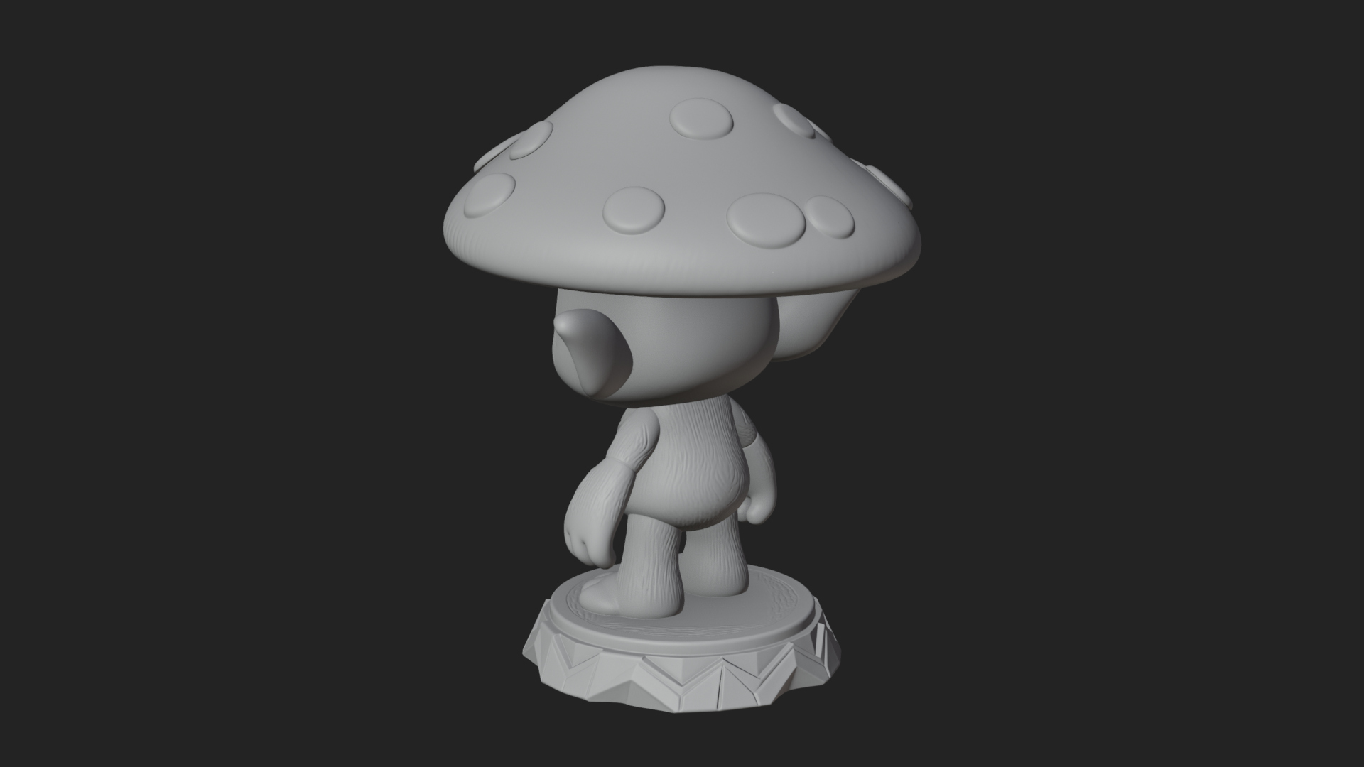 Cute Mushroom Cap Sprite Statue Design 4 3D Print Model 3D Model