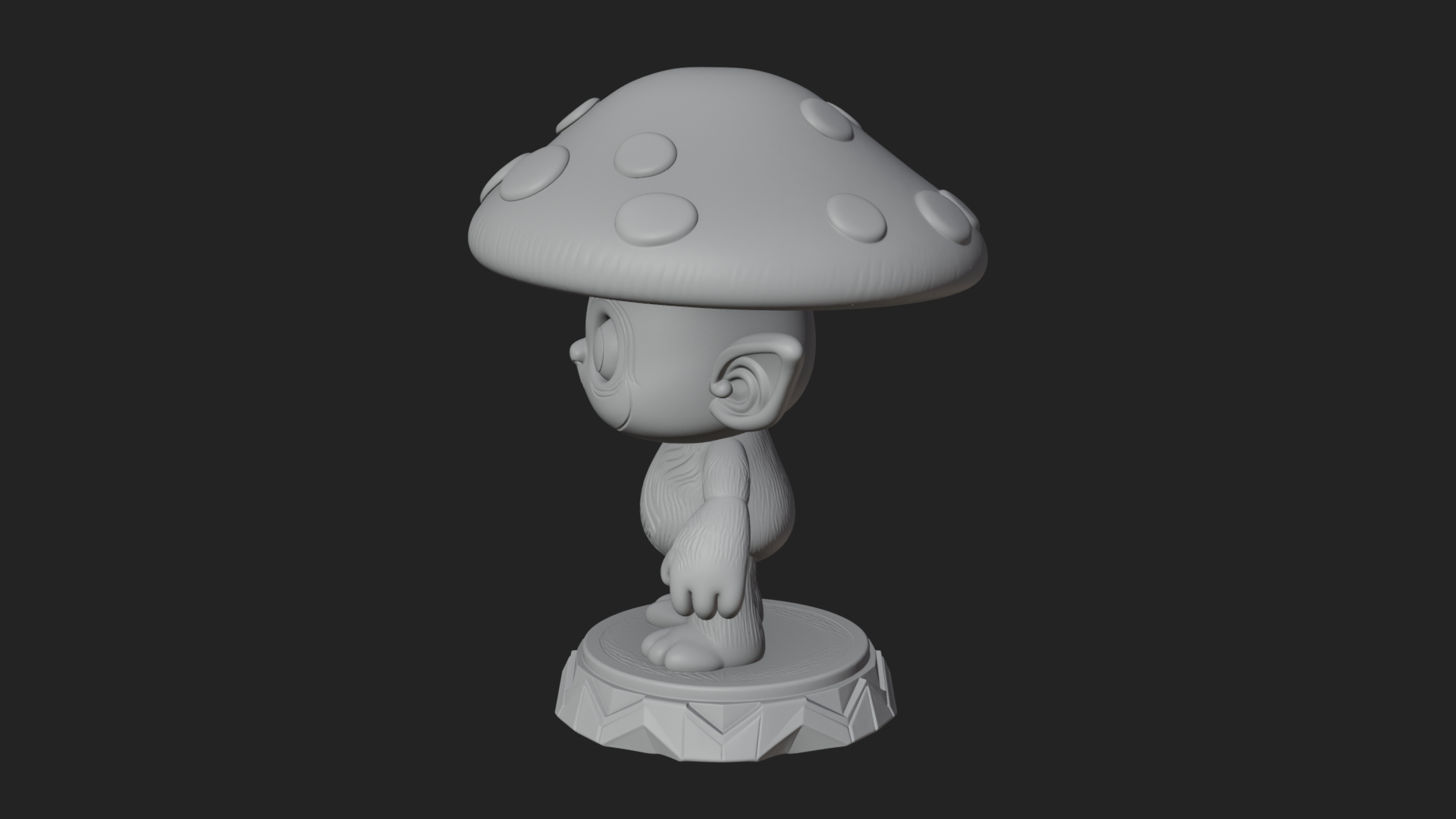 Cute Mushroom Cap Sprite Statue Design 4 3D Print Model 3D Model