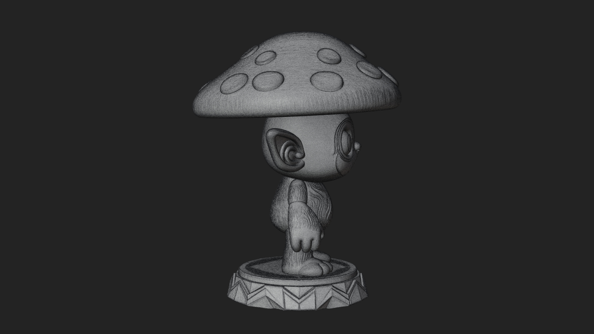 Cute Mushroom Cap Sprite Statue Design 4 3D Print Model 3D Model