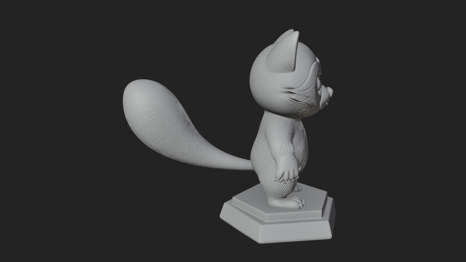 Cute Raccoon Statue Design 1 3D Print Model 3D Model