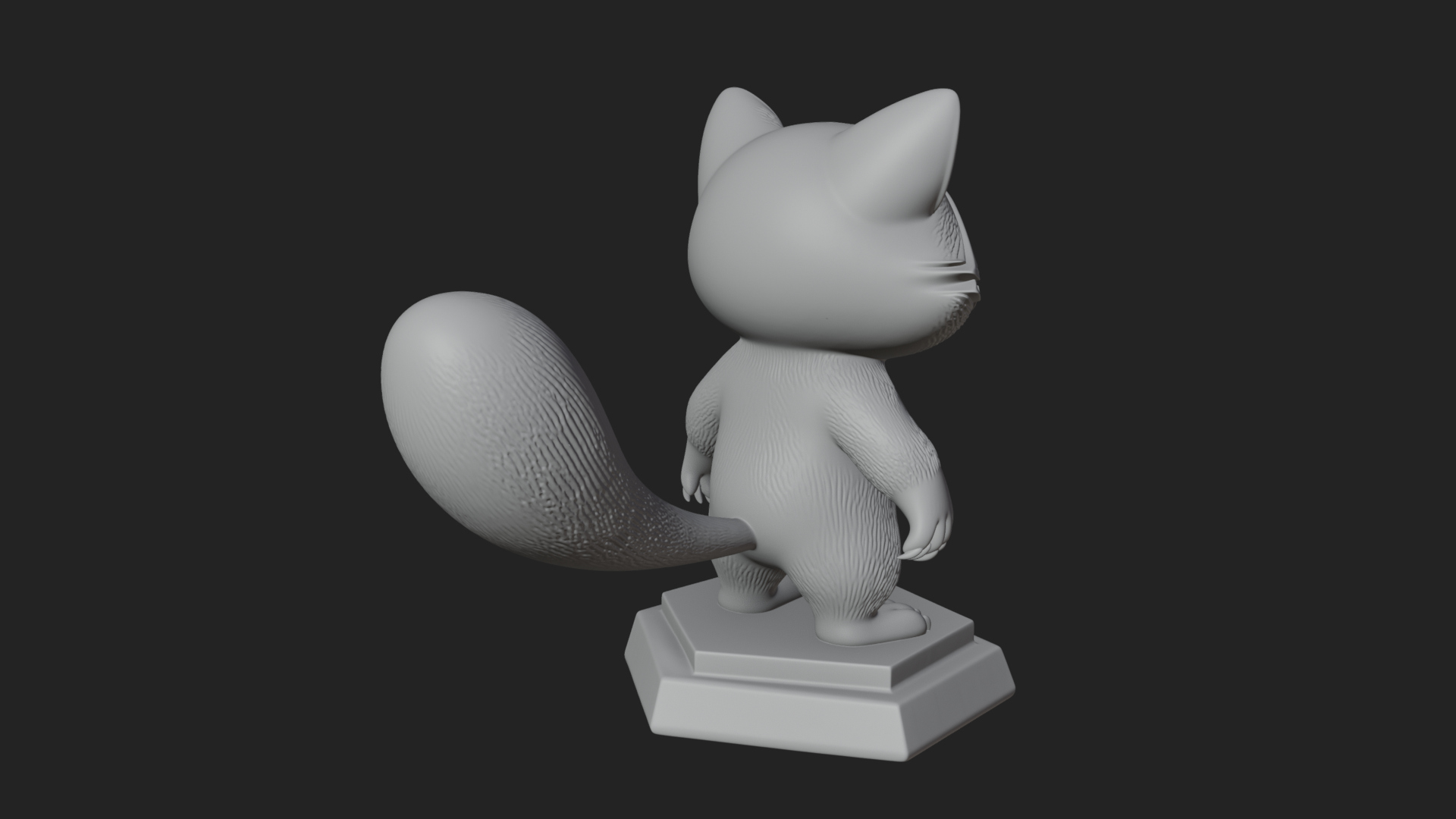 Cute Raccoon Statue Design 1 3D Print Model 3D Model