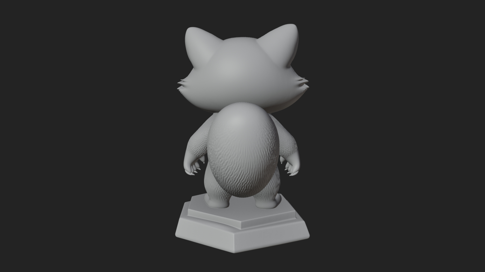 Cute Raccoon Statue Design 1 3D Print Model 3D Model