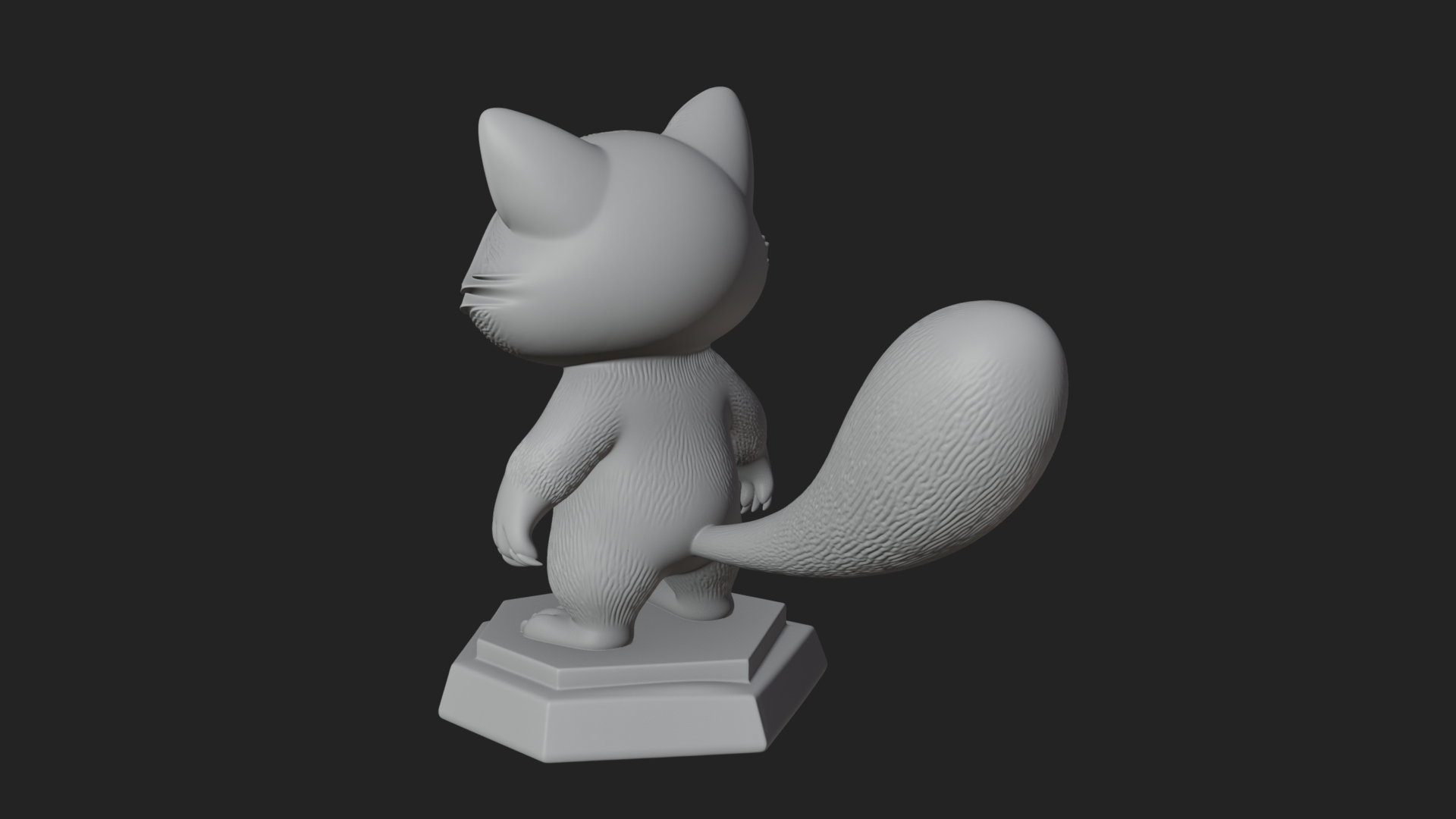 Cute Raccoon Statue Design 1 3D Print Model 3D Model