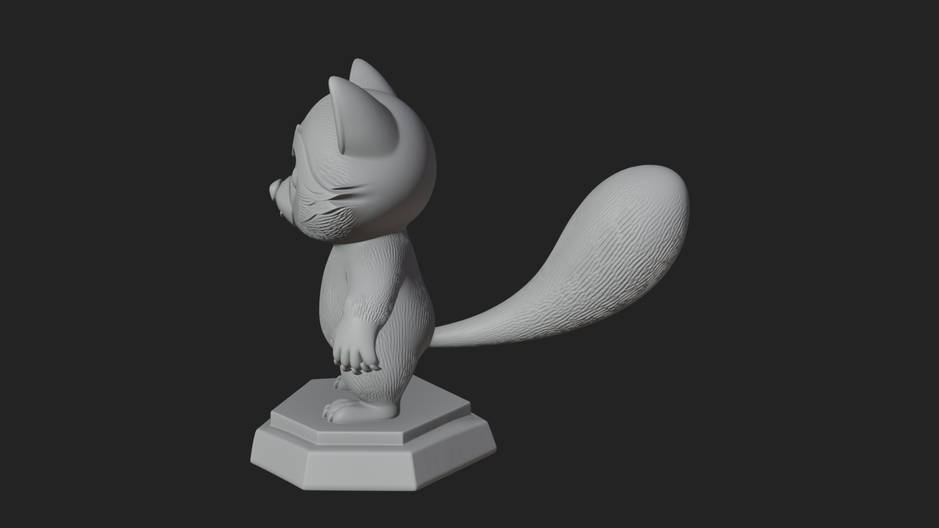 Cute Raccoon Statue Design 1 3D Print Model 3D Model