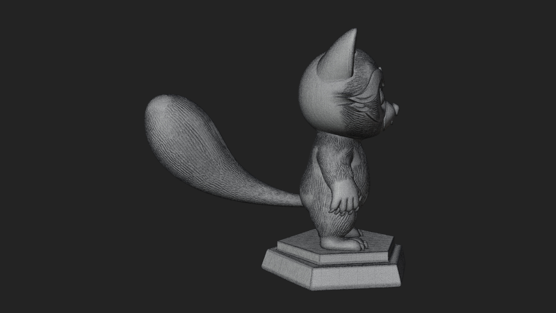Cute Raccoon Statue Design 1 3D Print Model 3D Model
