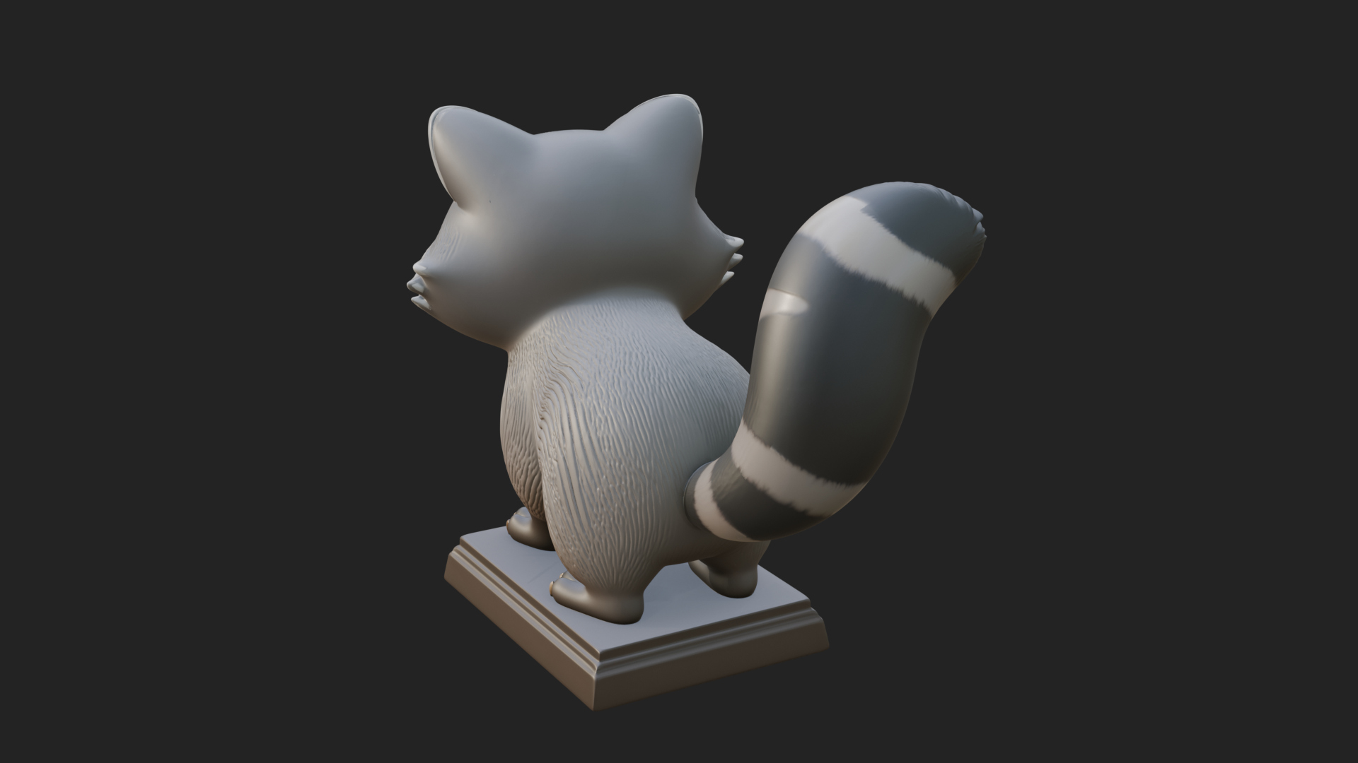 Cute Raccoon Statue Design 2 3D Print Model 3D Model