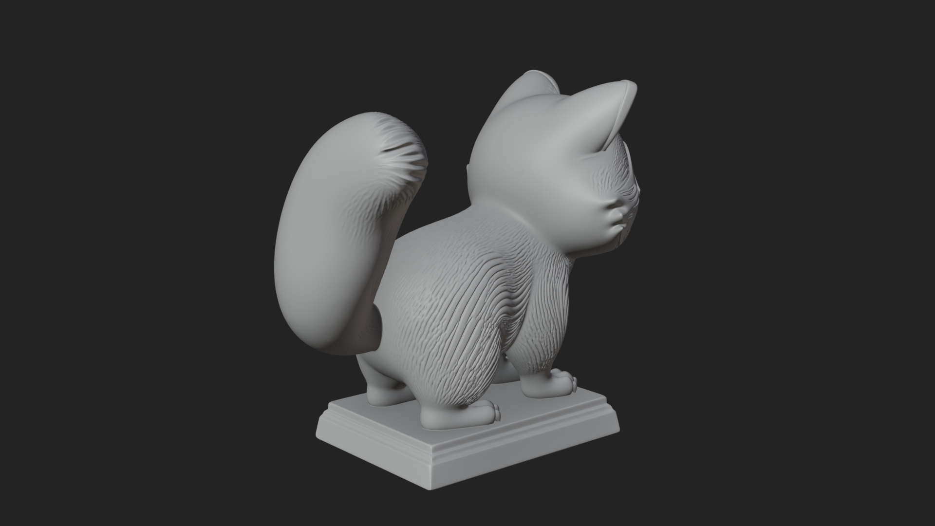 Cute Raccoon Statue Design 2 3D Print Model 3D Model