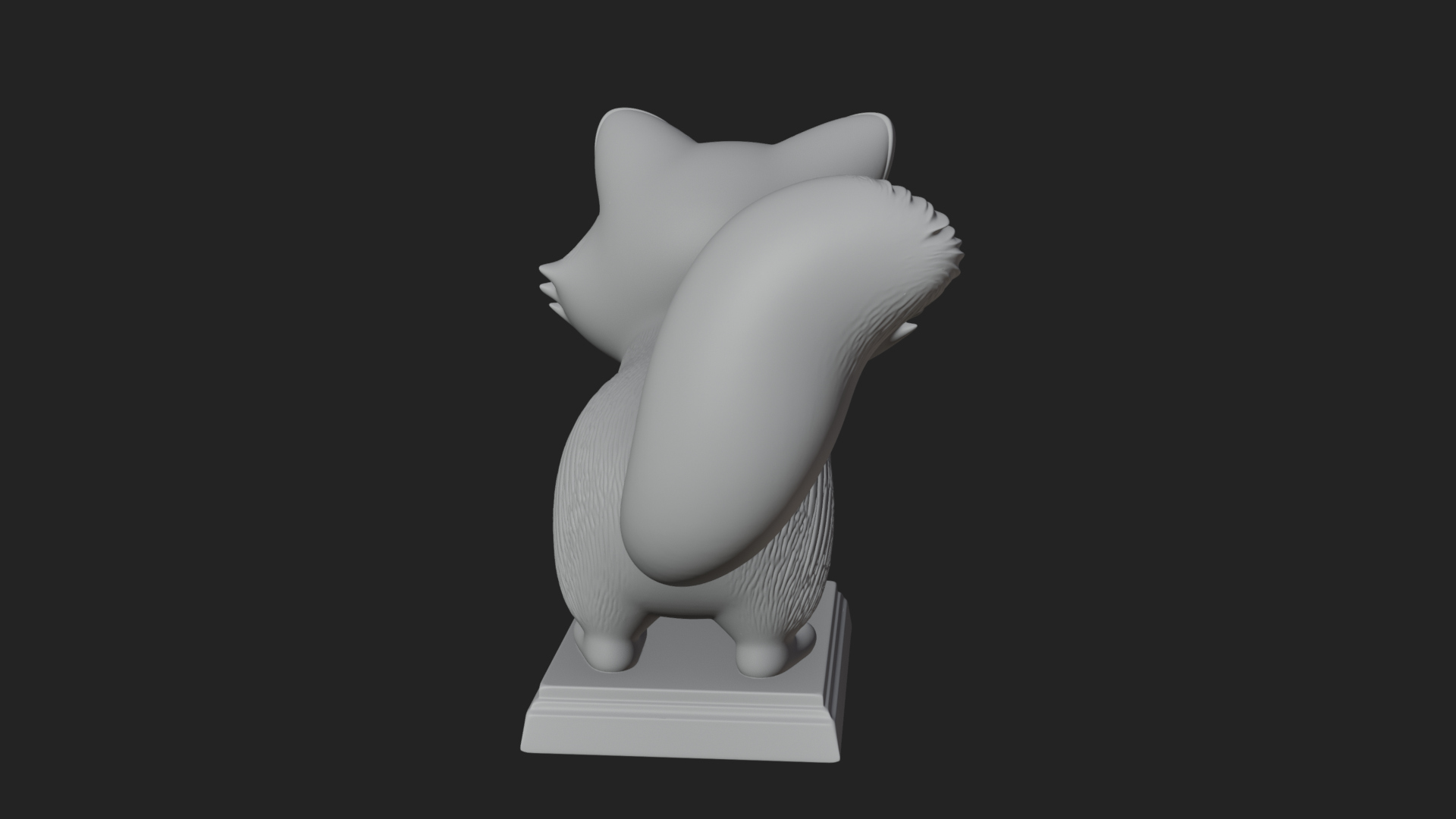 Cute Raccoon Statue Design 2 3D Print Model 3D Model