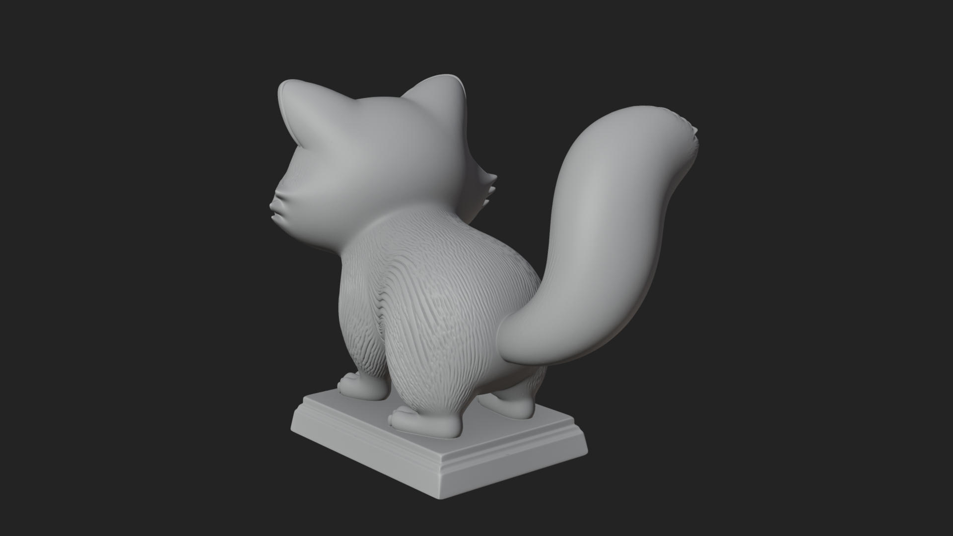 Cute Raccoon Statue Design 2 3D Print Model 3D Model