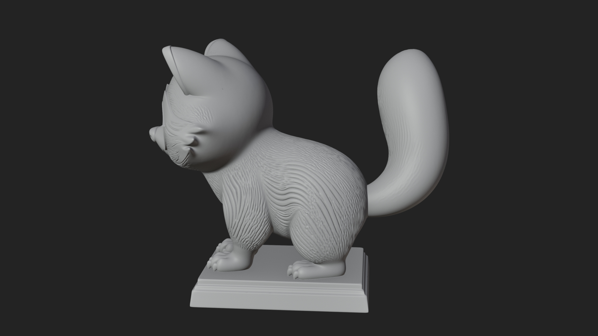 Cute Raccoon Statue Design 2 3D Print Model 3D Model