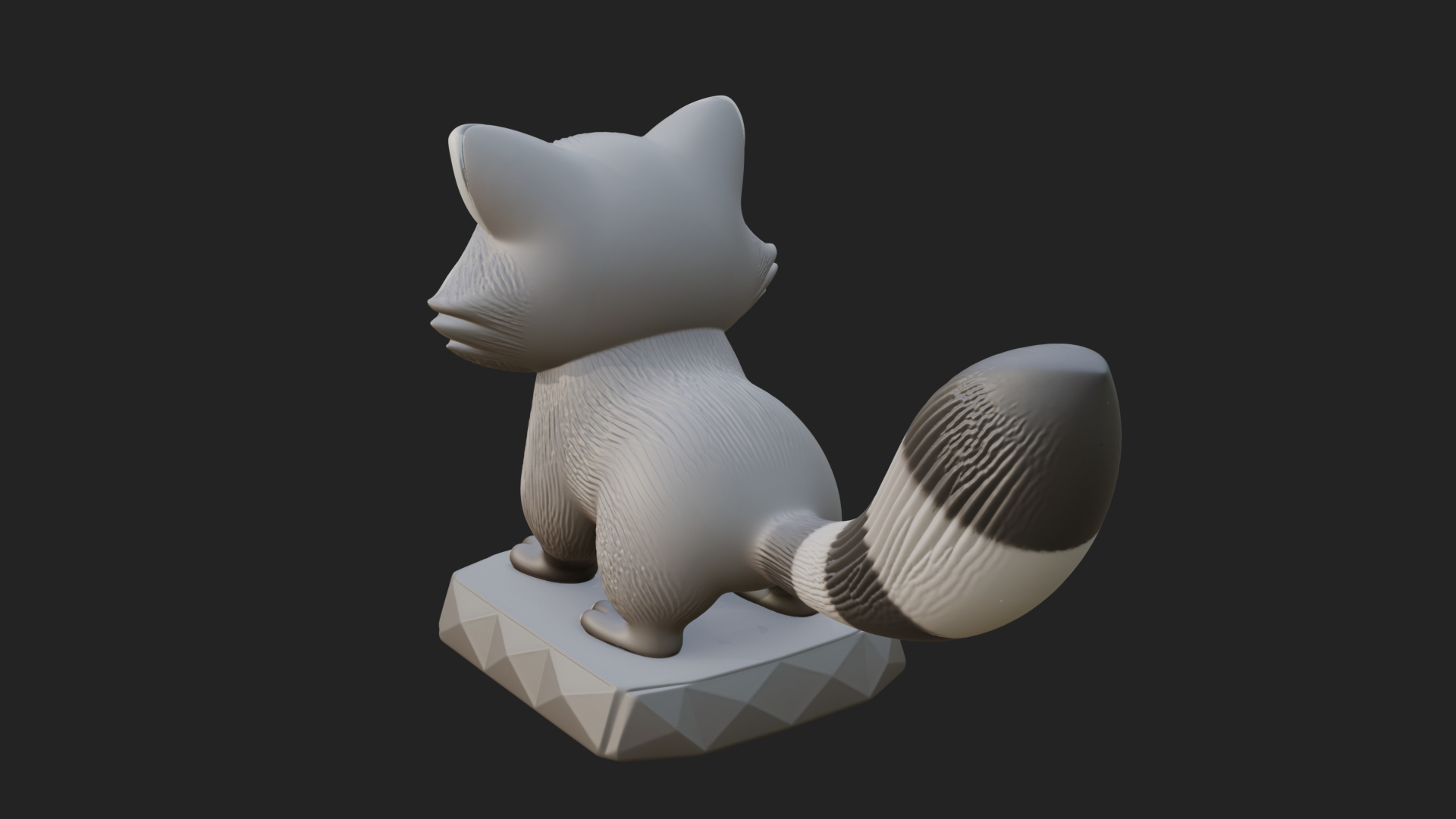 Cute Raccoon Statue Design 3 3D Print Model 3D Model