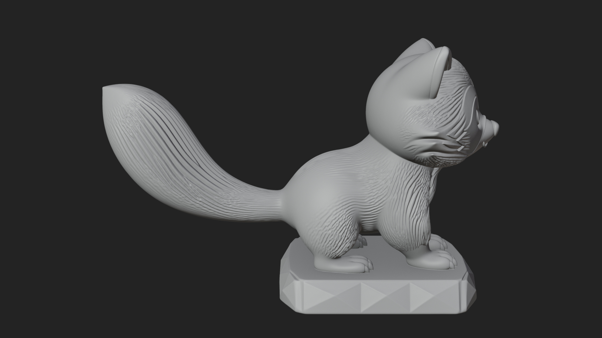 Cute Raccoon Statue Design 3 3D Print Model 3D Model