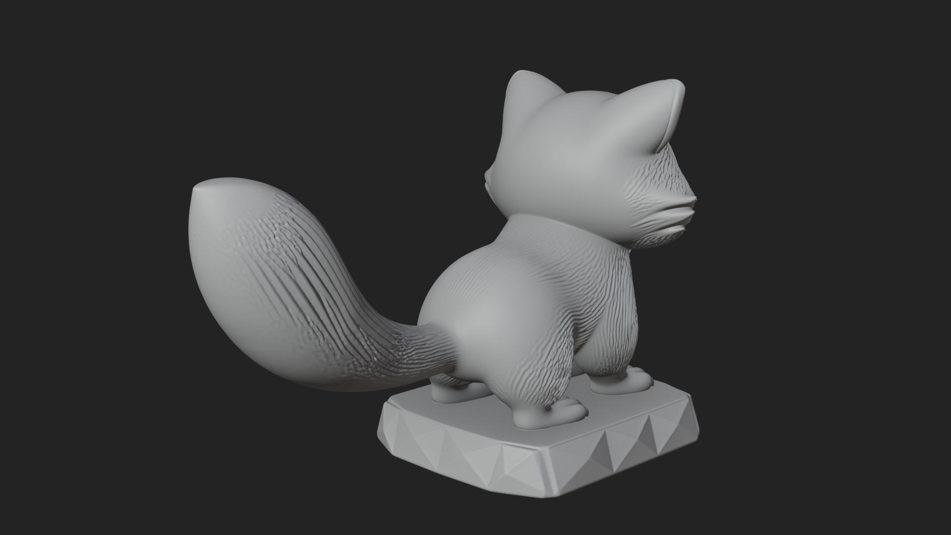 Cute Raccoon Statue Design 3 3D Print Model 3D Model