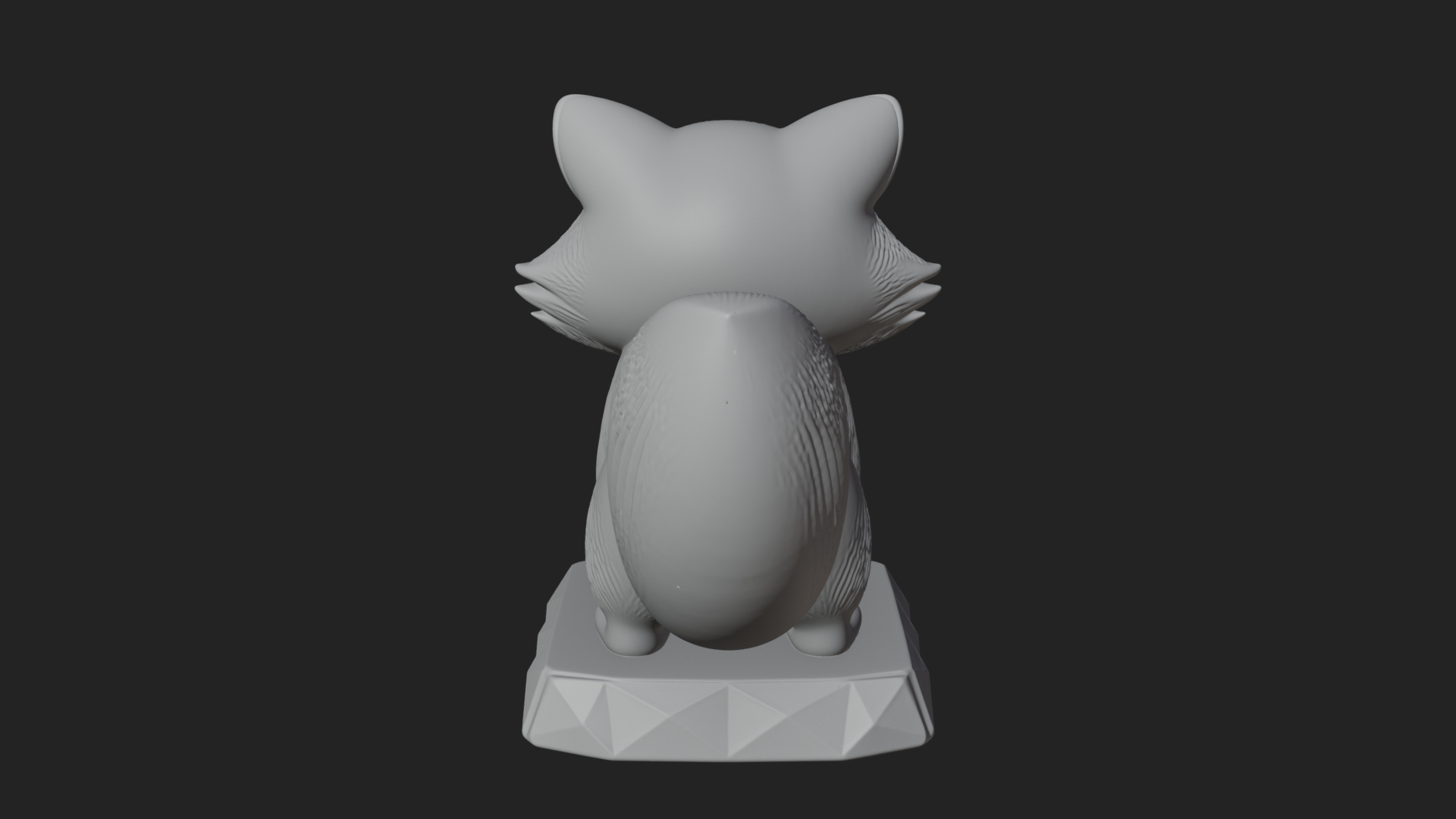 Cute Raccoon Statue Design 3 3D Print Model 3D Model