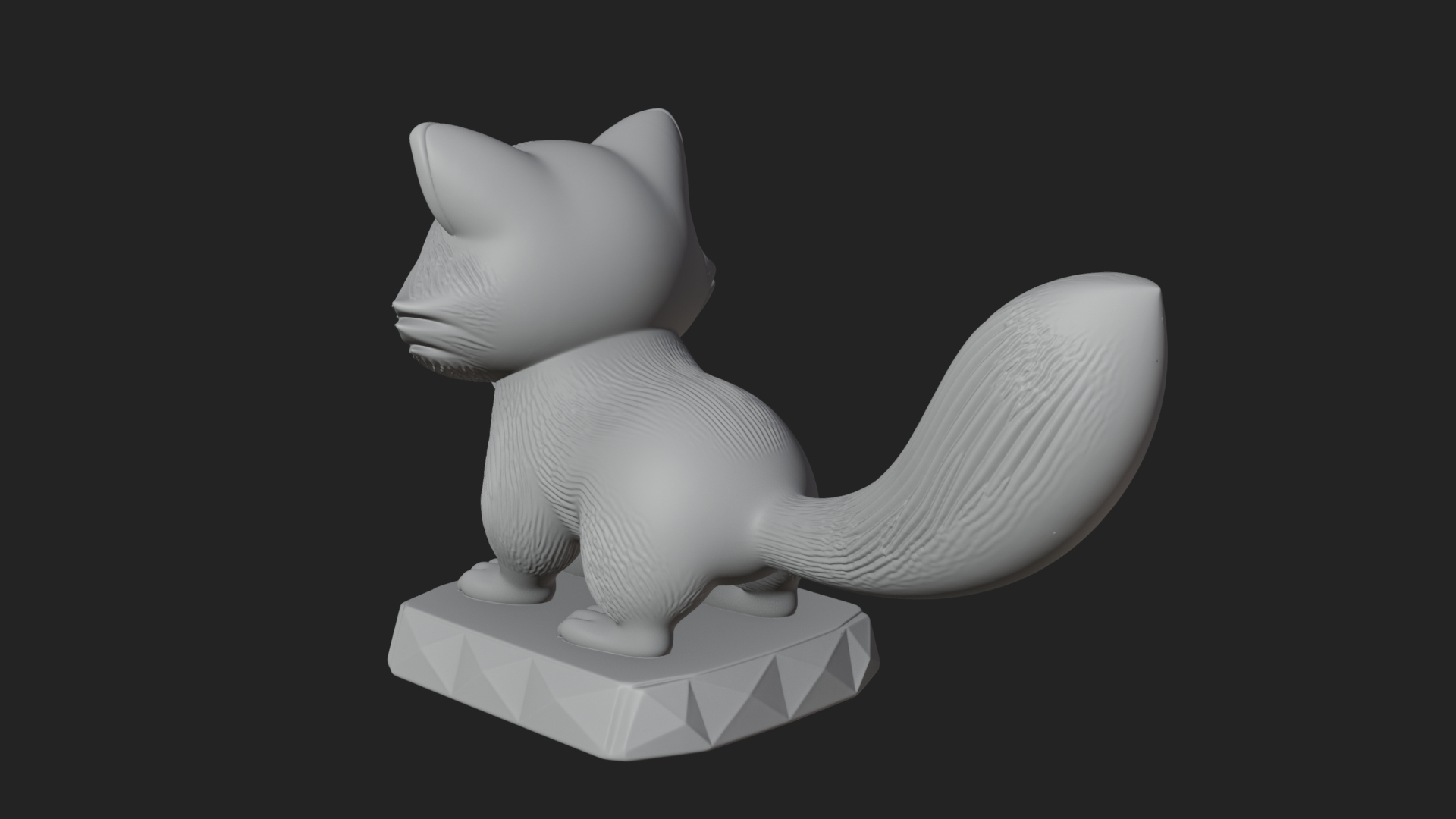 Cute Raccoon Statue Design 3 3D Print Model 3D Model