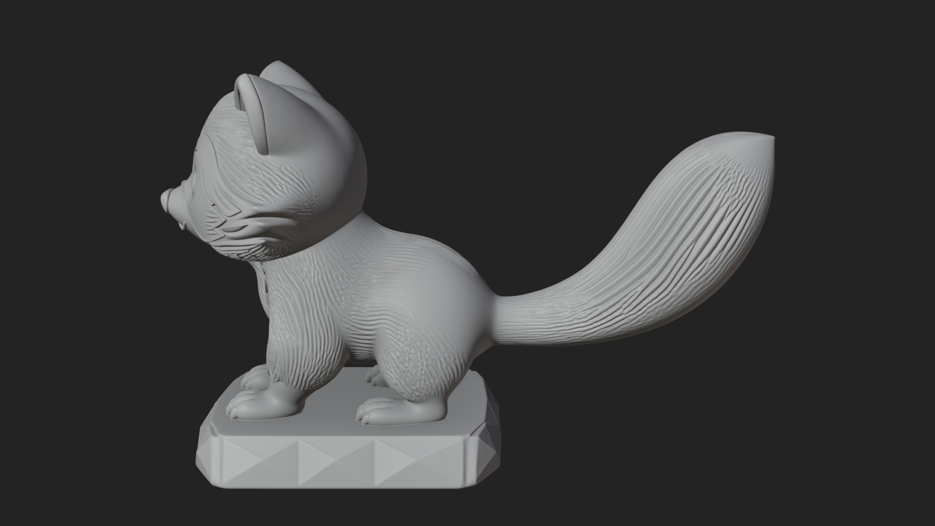 Cute Raccoon Statue Design 3 3D Print Model 3D Model