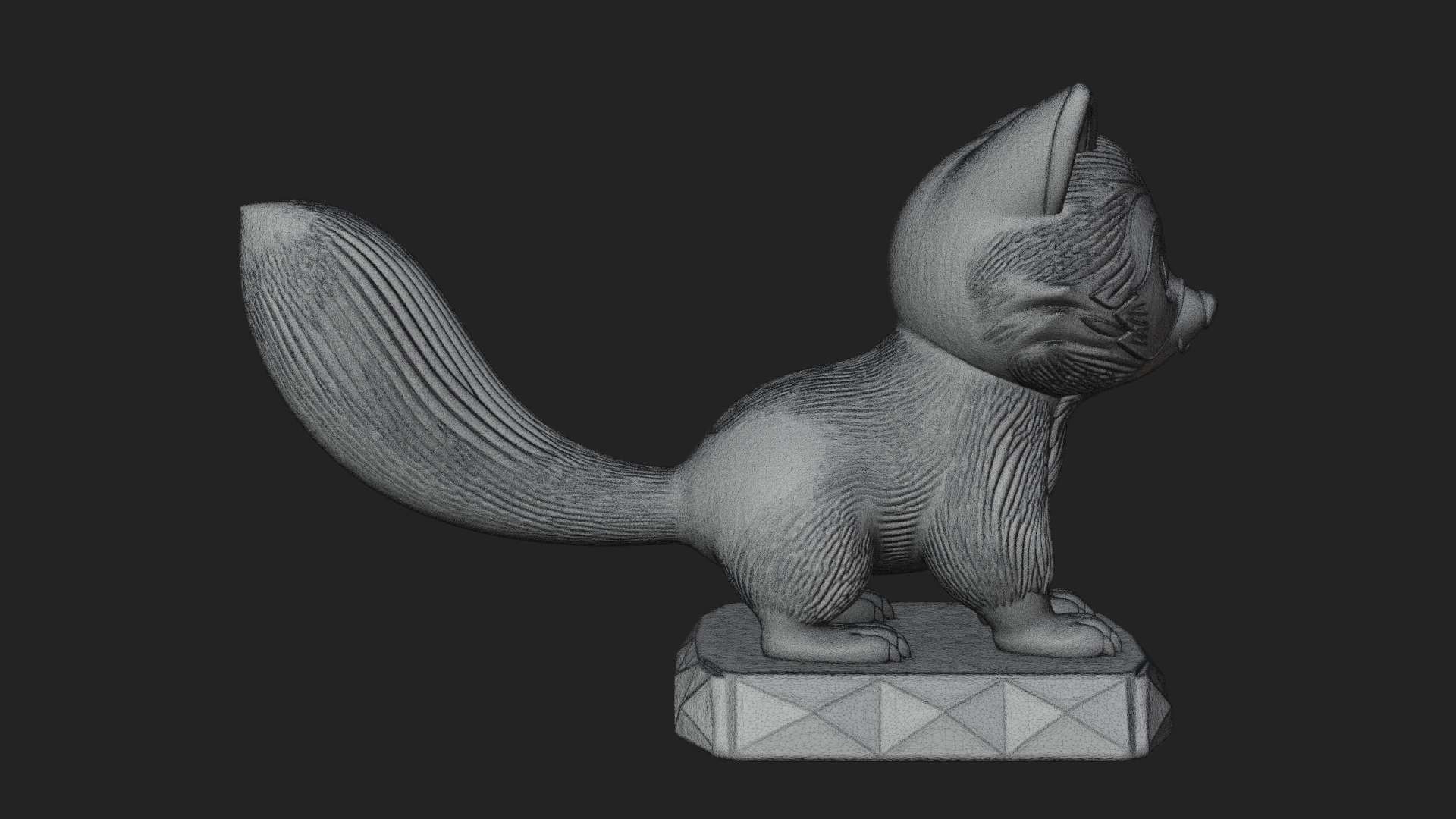 Cute Raccoon Statue Design 3 3D Print Model 3D Model